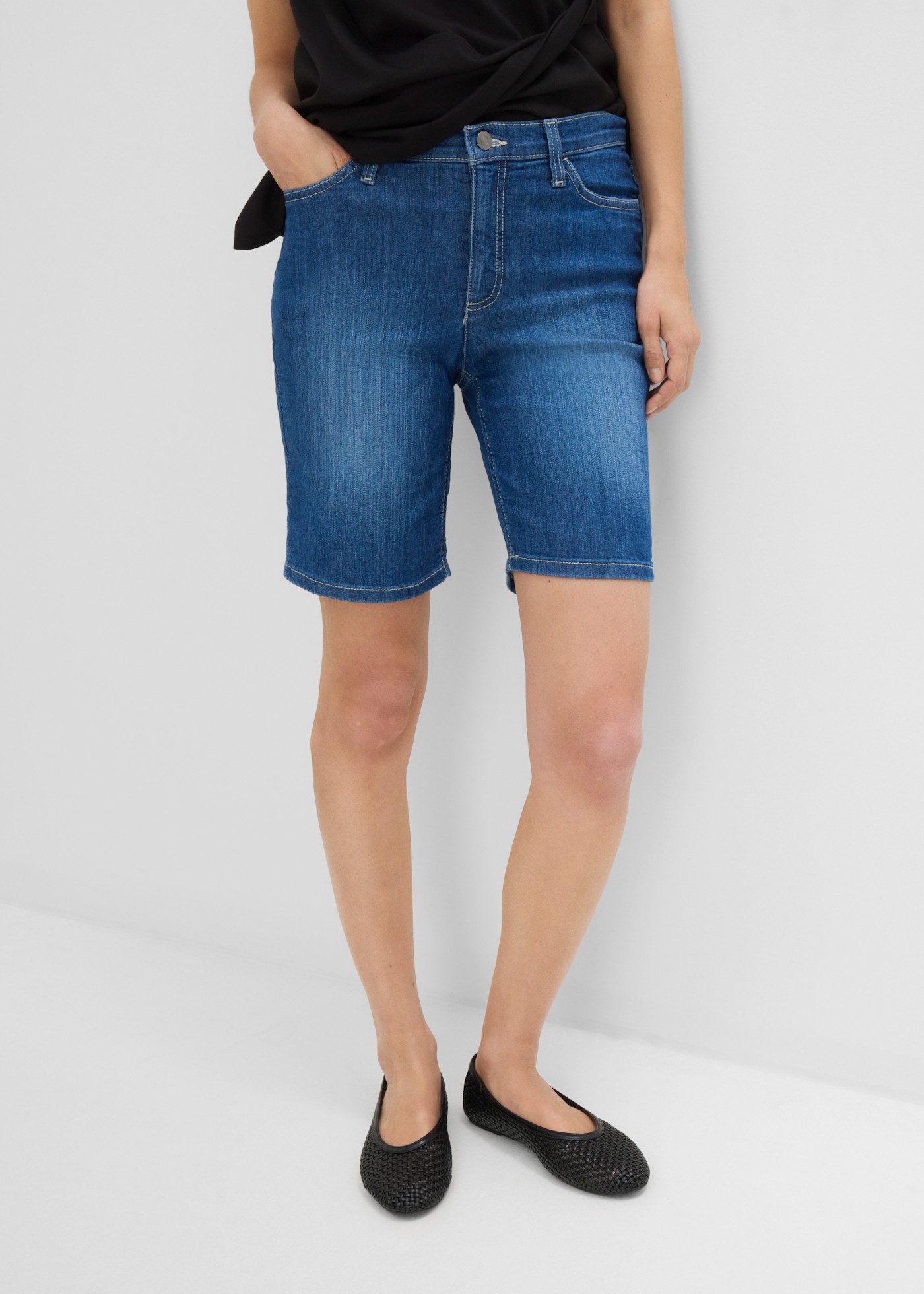 bonprix Bermudas regular fit Passform, aus Baumwolle, Polyester und Elasthan