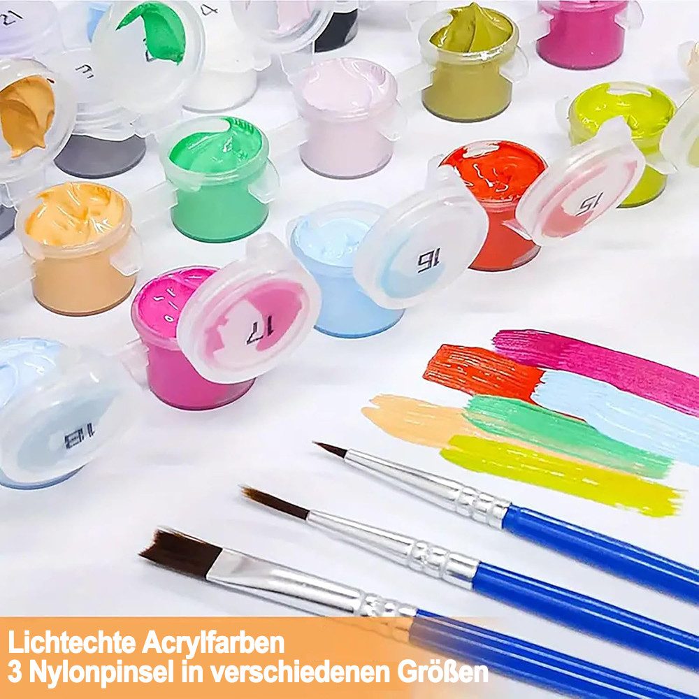 Zyronn Malen nach Zahlen Malen Set für Erwachsene und Anfänger – Wildblumen, 40 x 50 cm, DIY-Acrylmalerei auf Leinwand,Wanddekoration für Zuhause, Geschenk