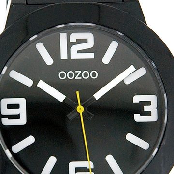 OOZOO Quarzuhr Oozoo Unisex Armbanduhr Vintage Series, (Analoguhr), Damen, Herrenuhr rund, groß (ca. 45mm) Metallarmband schwarz