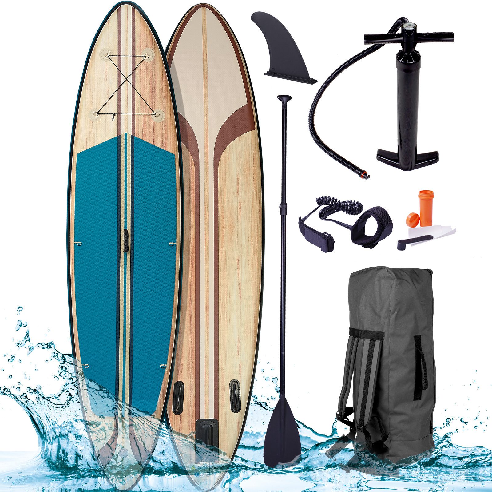 BRAST SUP-Board Retro, Aufblasbares Stand up Paddle Set, (320x81x15cm), inkl. Sonderzubehör, 5 Jahre Garantie