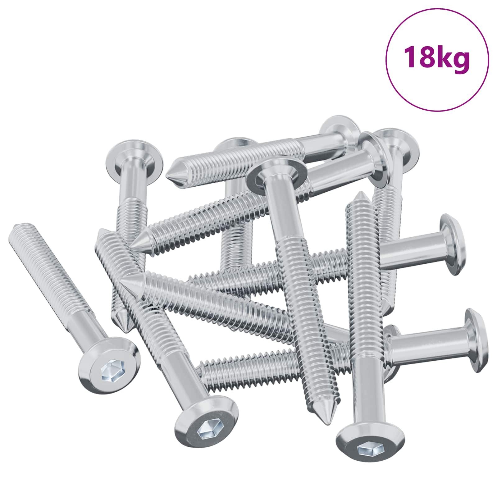 vidaXL Schraube Schraube 1800 stk. Silber M6 x 50 mm Stahl, (1800 St)