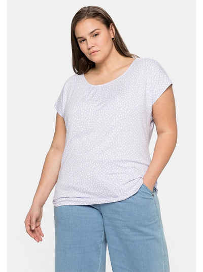 Sheego T-Shirt Große Größen mit Alloverdruck und gelegten Falten