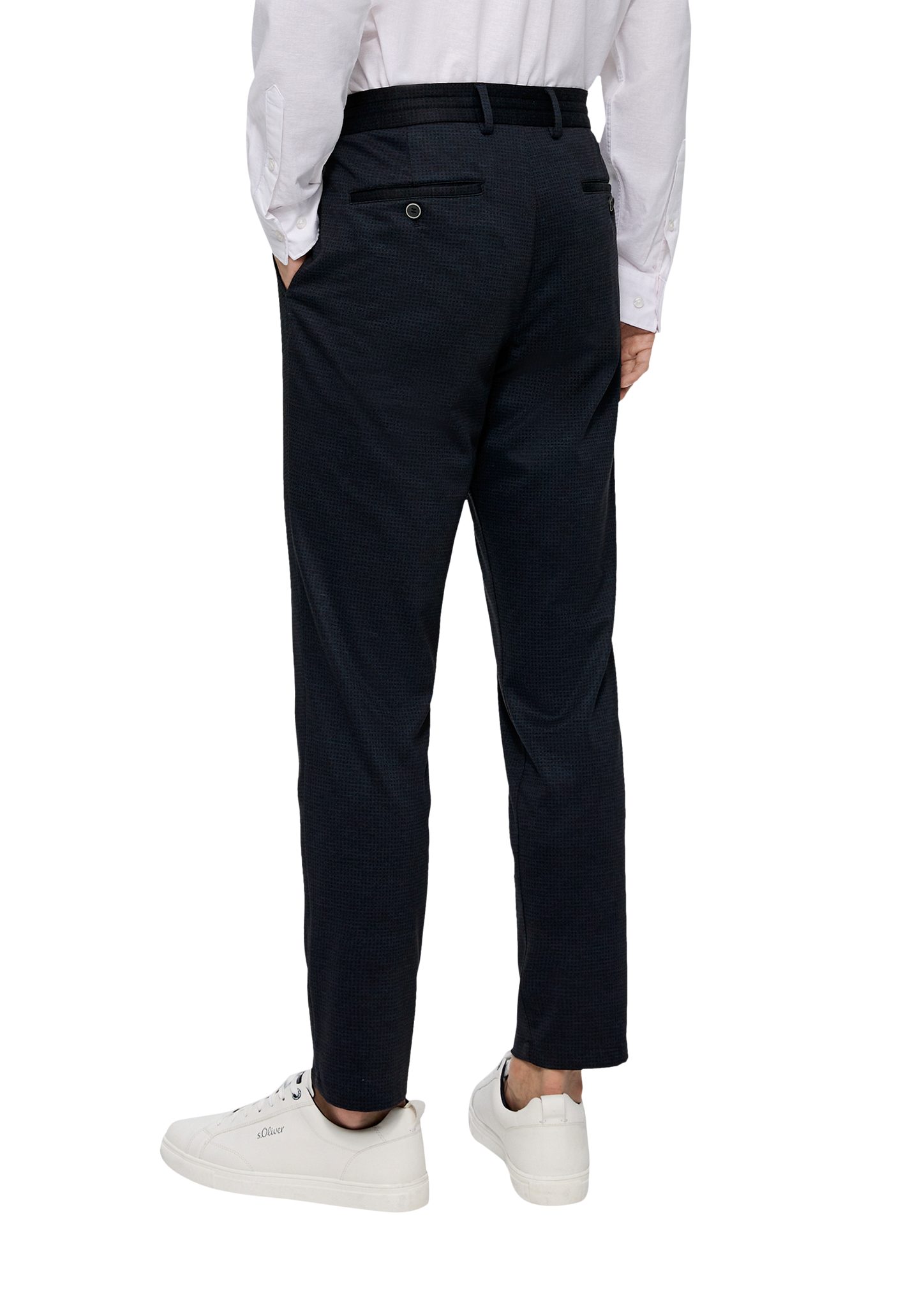 navy Slim: Stoffhose Suit-Hose Karierte s.Oliver Jogg