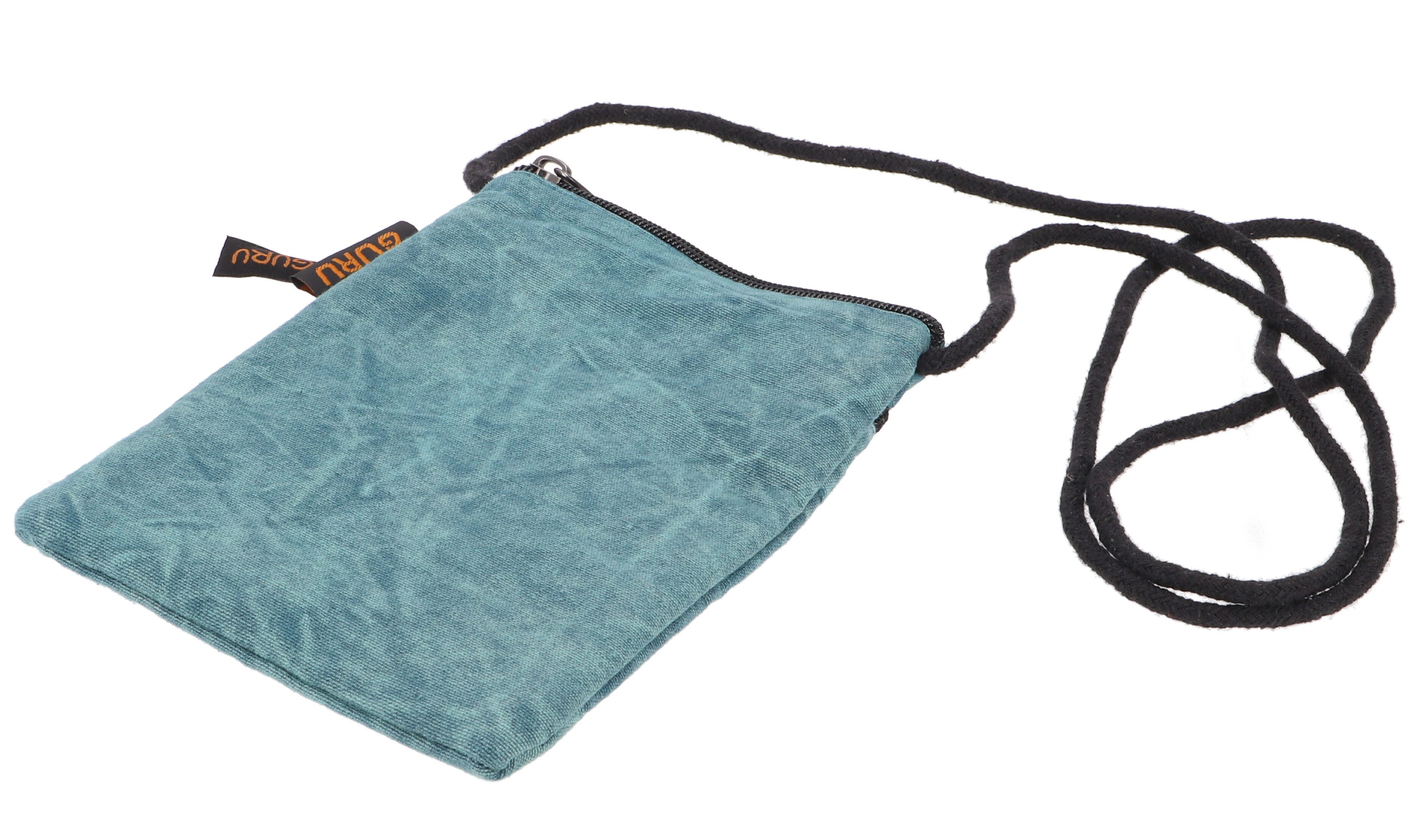 Guru-Shop Schultertasche Boho Brustbeutel, Passporttasche - petrol