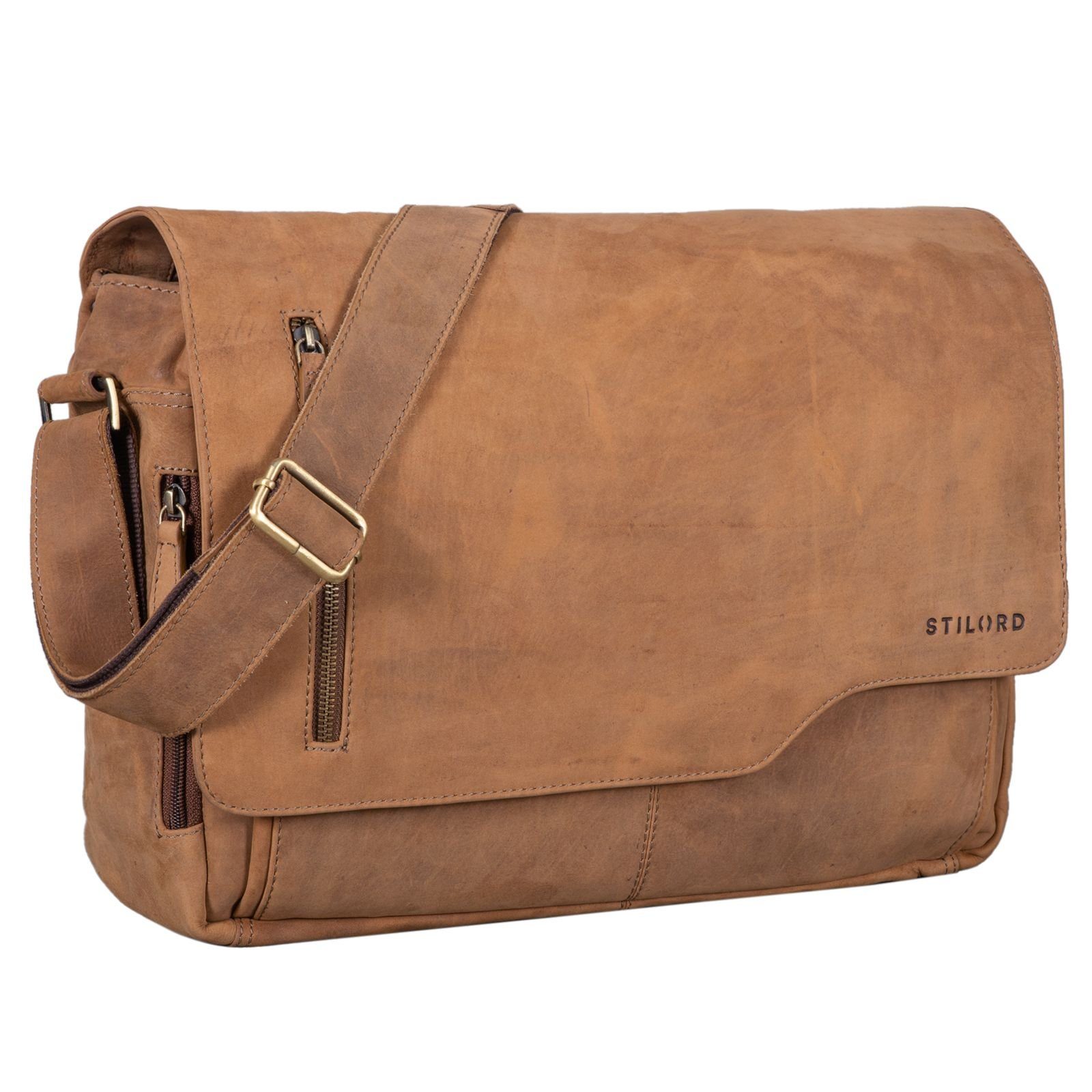 "Marlon" Business Laptoptasche STILORD - braun Ledertasche dijon Herren