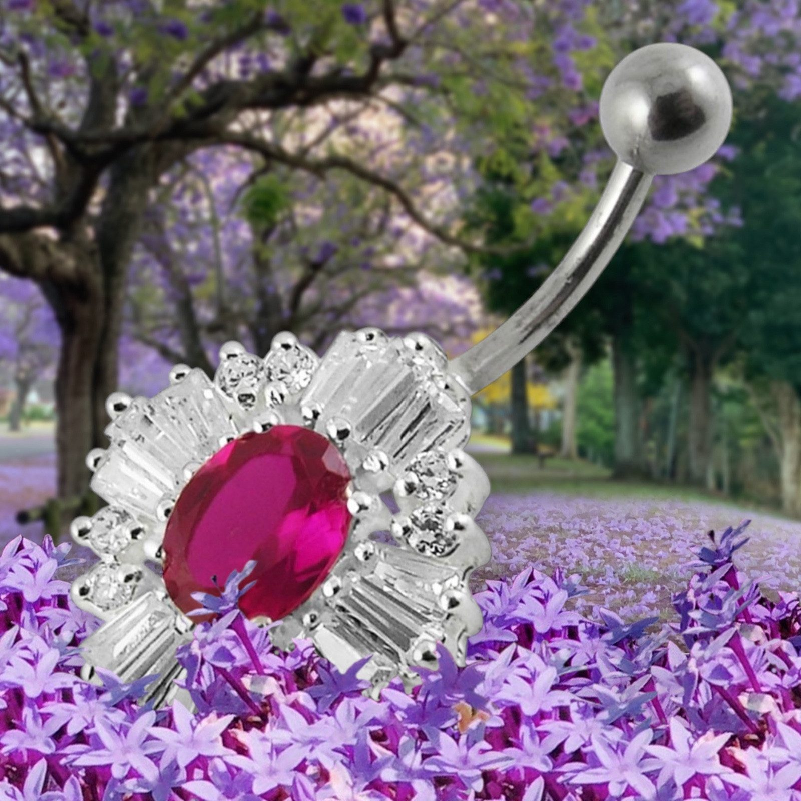 Karisma Schmuck Bauchnabelpiercing Silber 925 Royal Nabel Piercing Stecker, Damenschmuck