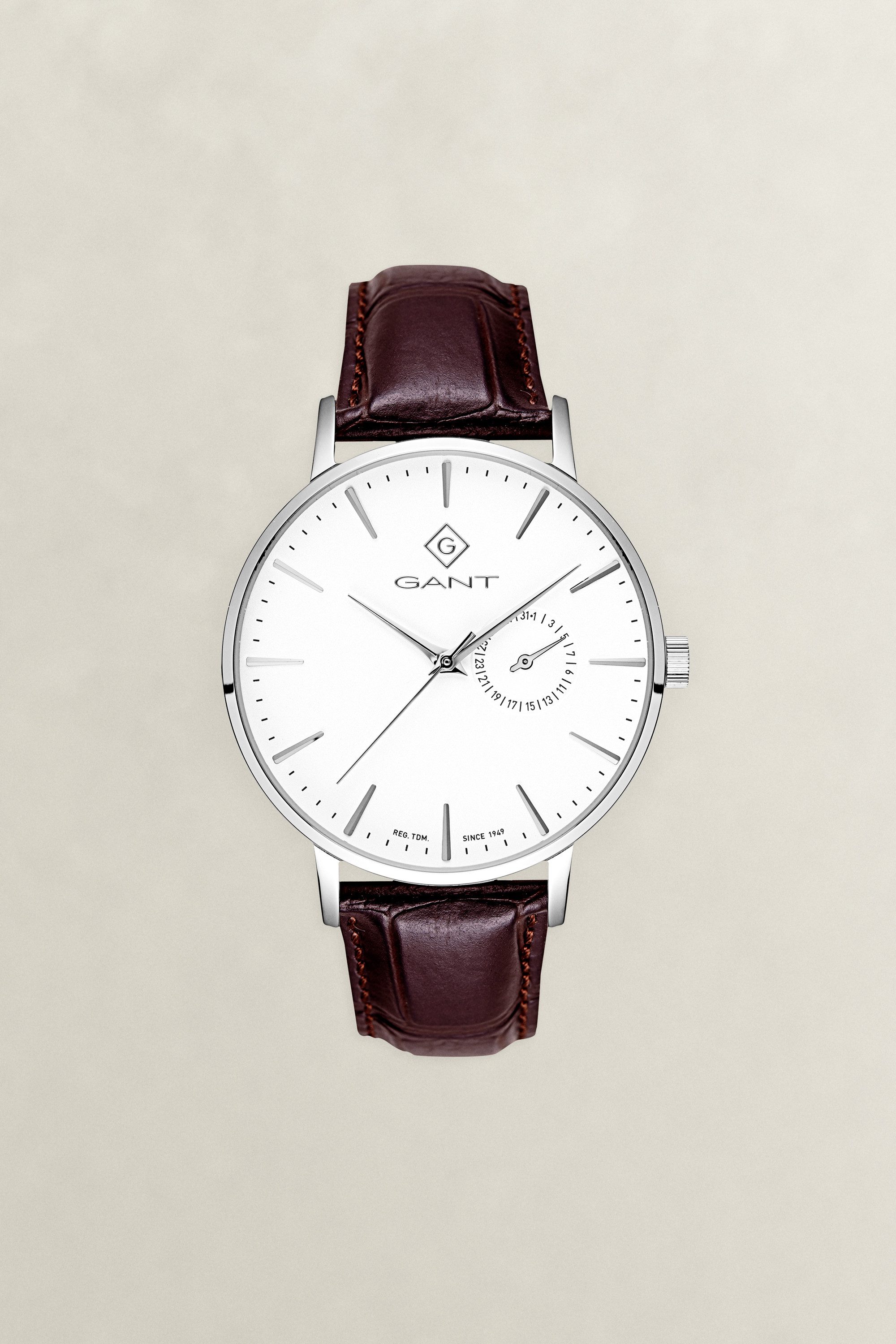 Gant Quarzuhr Park Hill III G105001, Armbanduhr, Herrenuhr, Lederarmband, analog, Tag