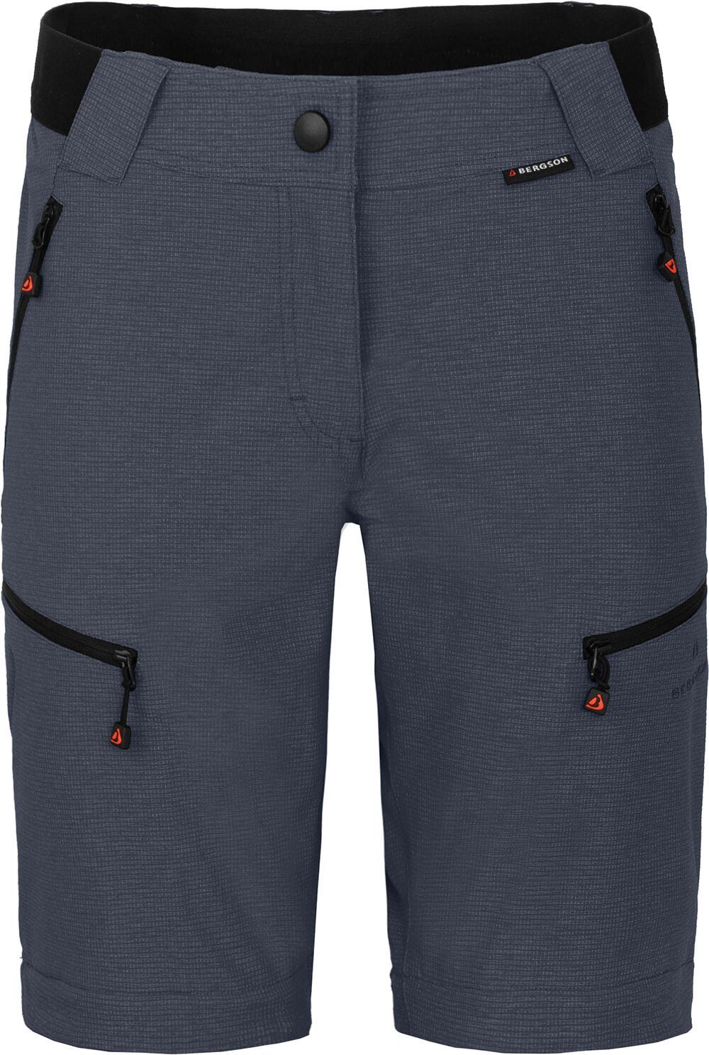 Bergson Outdoorhose PORI Doppel Zipp-Off mit T-ZIPP Damen Wanderhose, robust elastisch, Normalgrößen, grau/blau