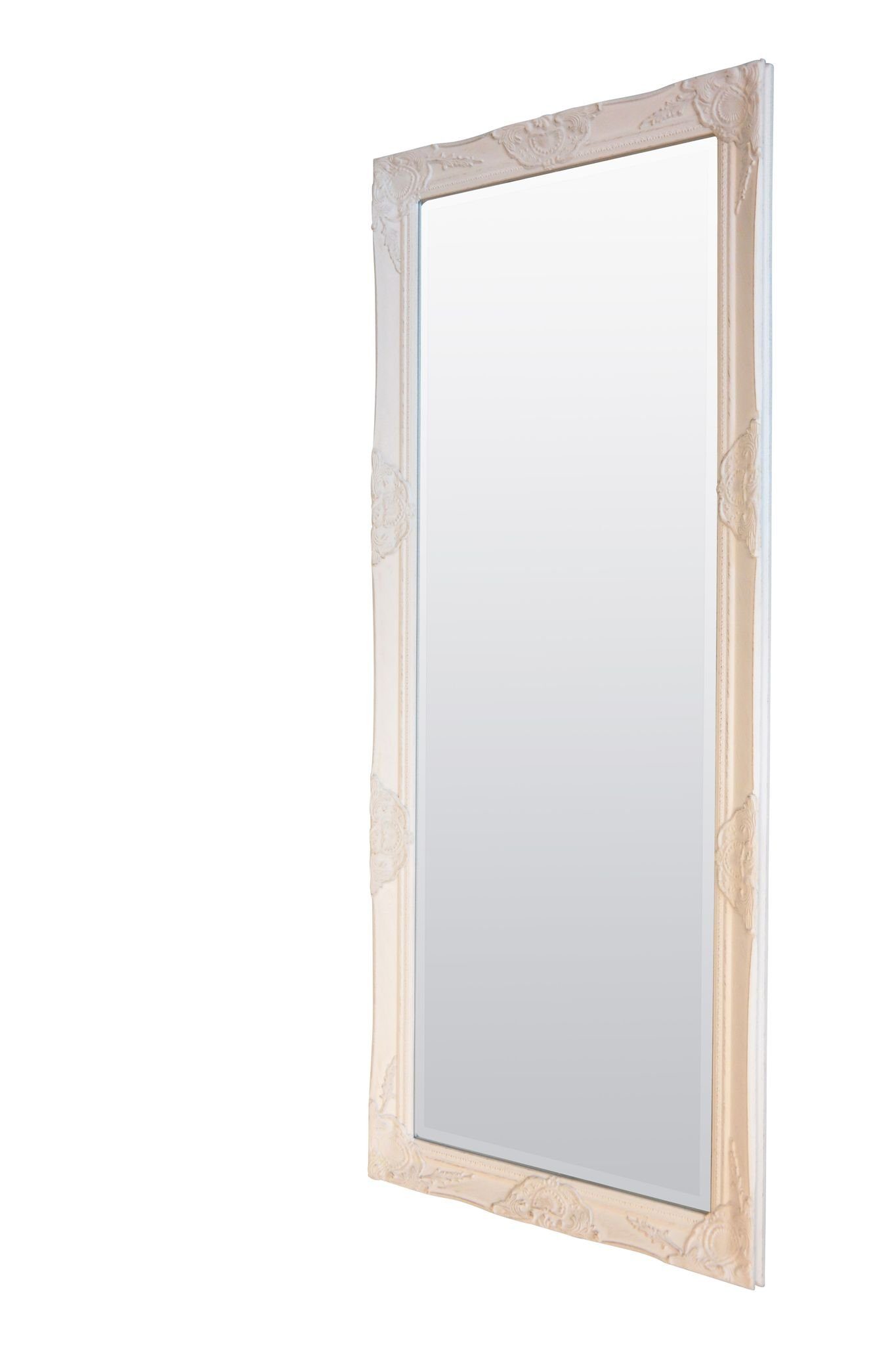 elbmöbel Wandspiegel Wandspiegel 187x62x7 white, Spiegel: Ganzkörperspiegel 182x62x5 cm weiß Vintage Stil