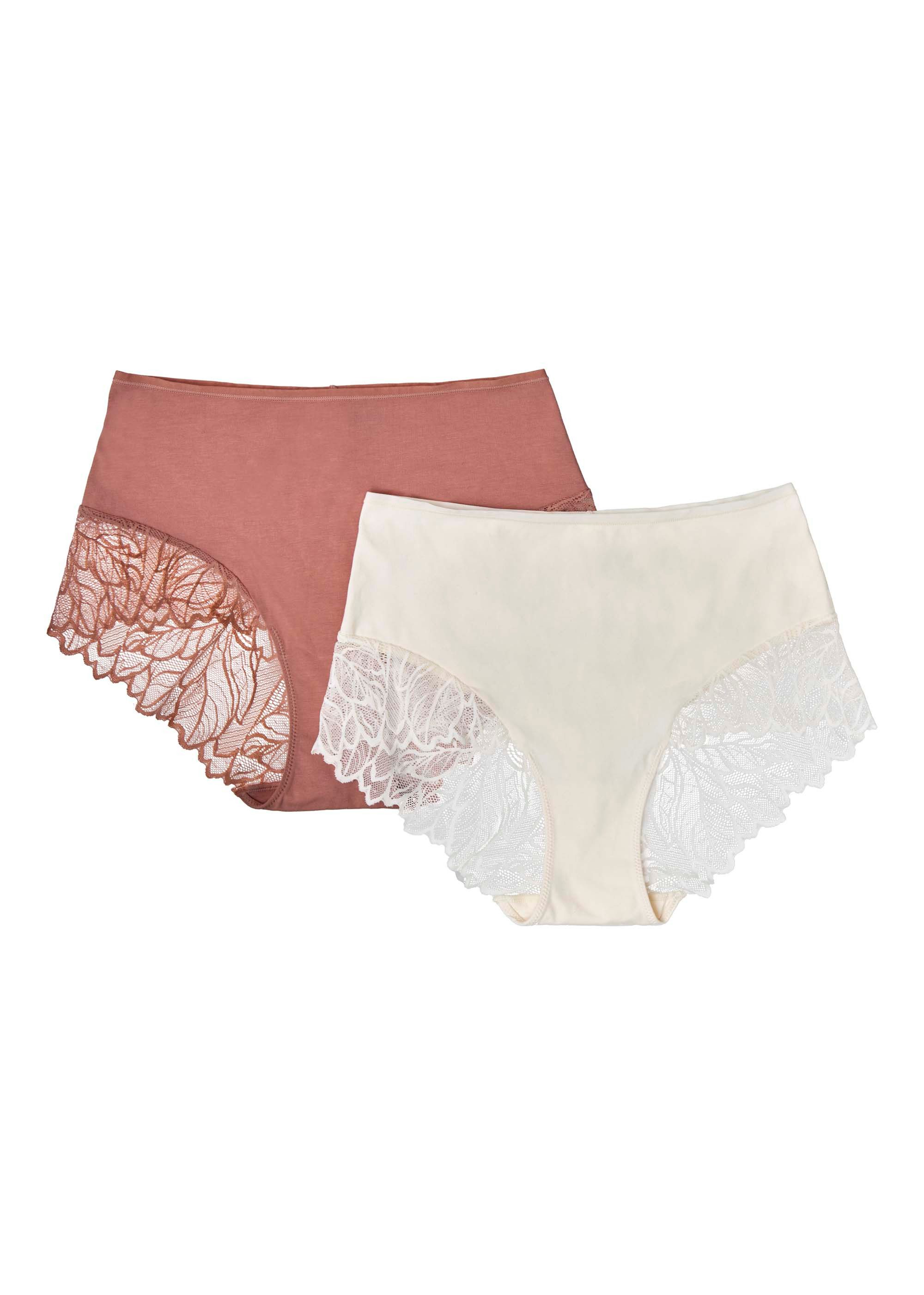ESOTIQ Taillenslip Taillenslip Pinky im 2er Pack, leichter Shaping Effekt, hohe Leibhöhe (2er-Pack)