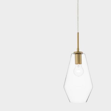 Nova Luce Hängeleuchte Pendelleuchte Prisma in Transparent und Gold E27 170mm, keine Angabe, Leuchtmittel enthalten: Nein, warmweiss, Hängeleuchte, Pendellampe, Pendelleuchte