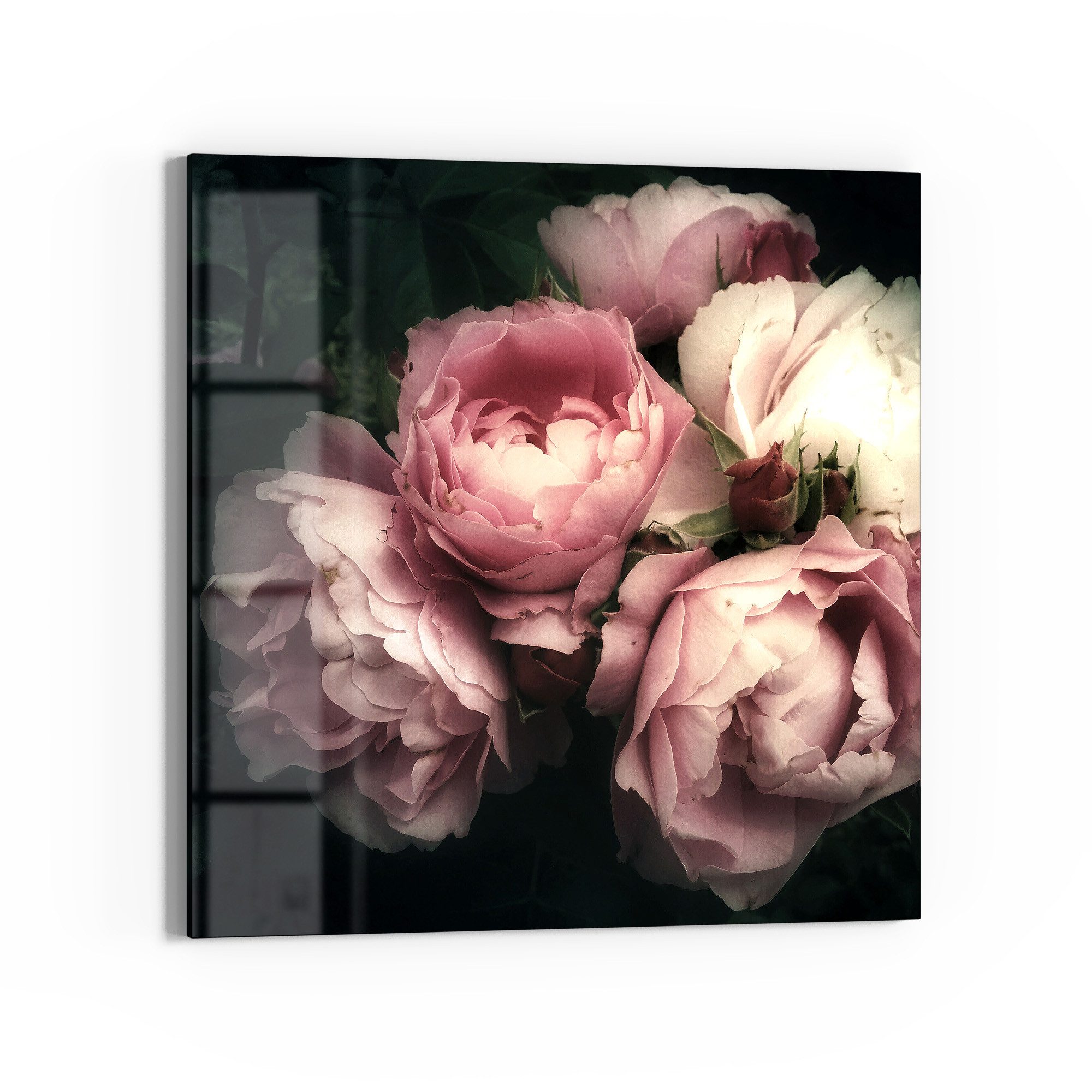 DEQORI Glasbild 'Nostalgische Blüte', 'Nostalgische Blüte', günstig online kaufen