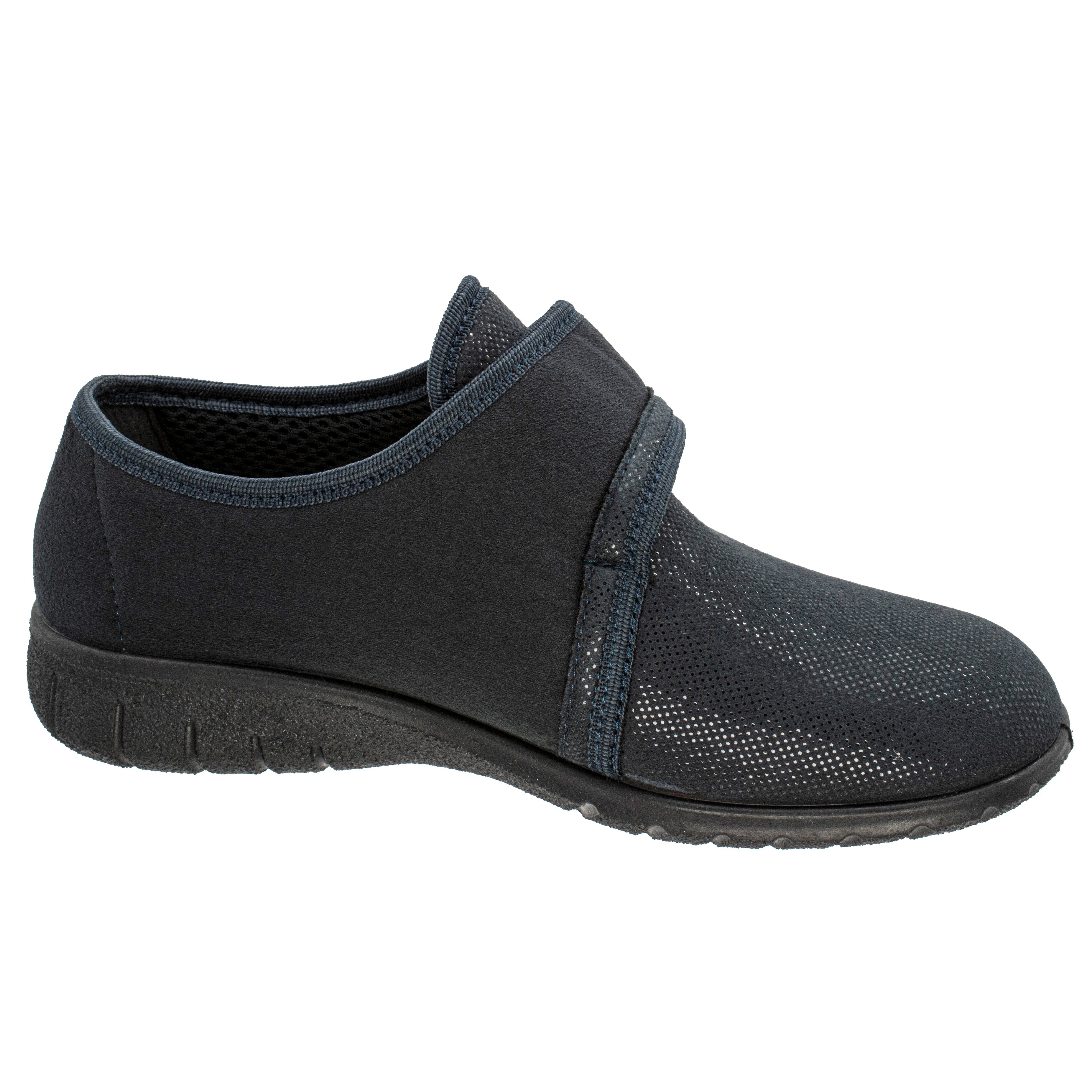 Fischer-Markenschuh Doris Klettschuh aus Stretchmaterial, Textilfutter, Ledereinlegesohle herausnehmbar