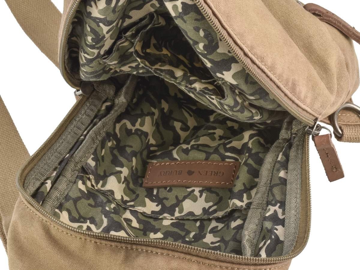 Leder DayPack, Bodybag, camel BackPack, Canvas, Greenburry Aviator, Tagesrucksack Rucksack,