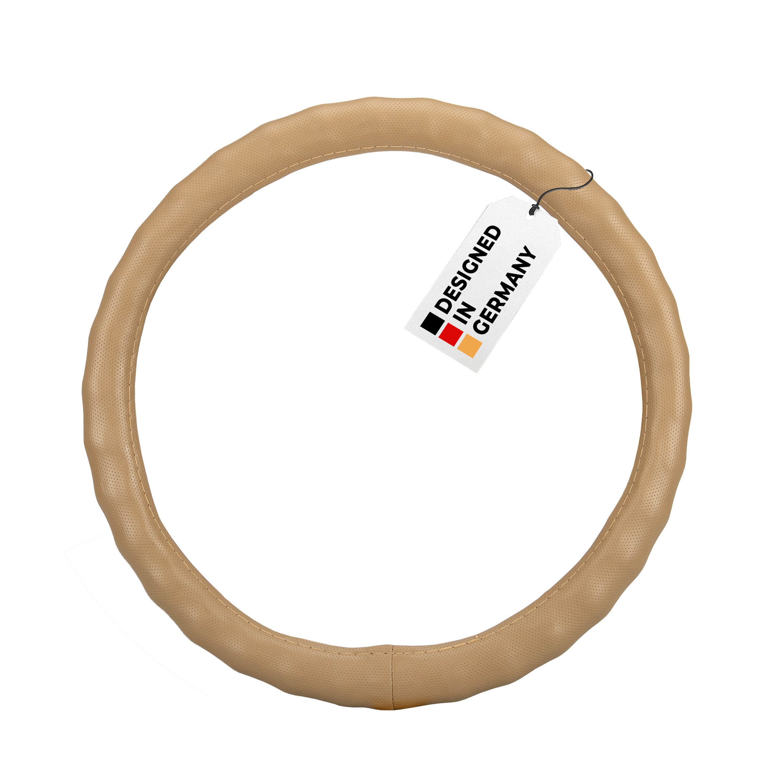 HEYNER Lenkradbezug Lenkradhülle Auto 37–39 cm, beige, weich und perforiert, (1-tlg)