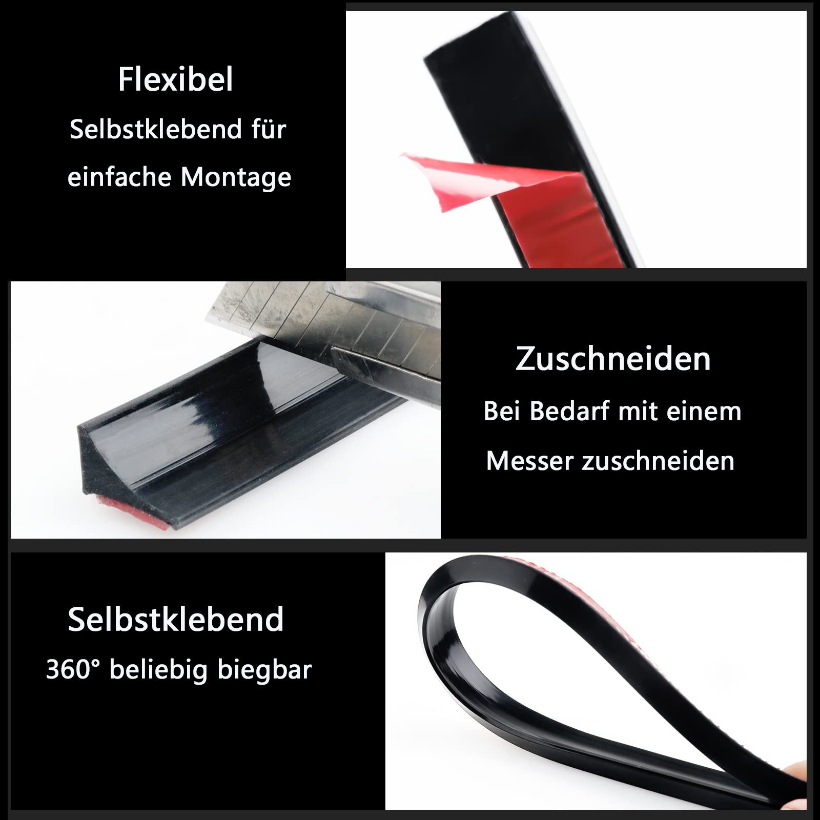 Agger Abschlussleiste Dusche Schwallschutzleiste Selbstklebend Schwallschutz Wasserstop, Breite 1,8 cm * Höhe 3 cm, Silikon asserstopper Schwallschutz für Küchen Bäder Waschbecken