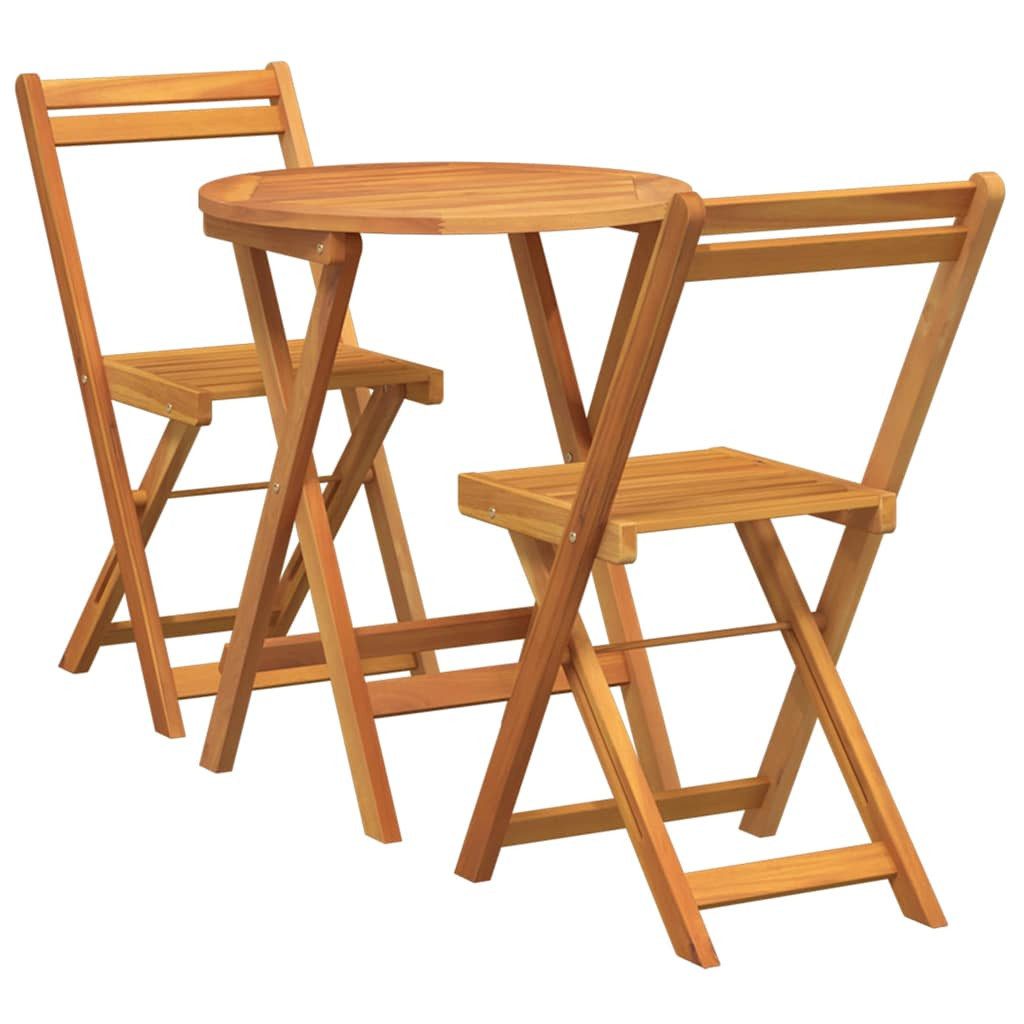 vidaXL Gartenlounge-Set Garten Essgruppe 3 Stk. Öl-Natur Massivholz, (3-tlg)