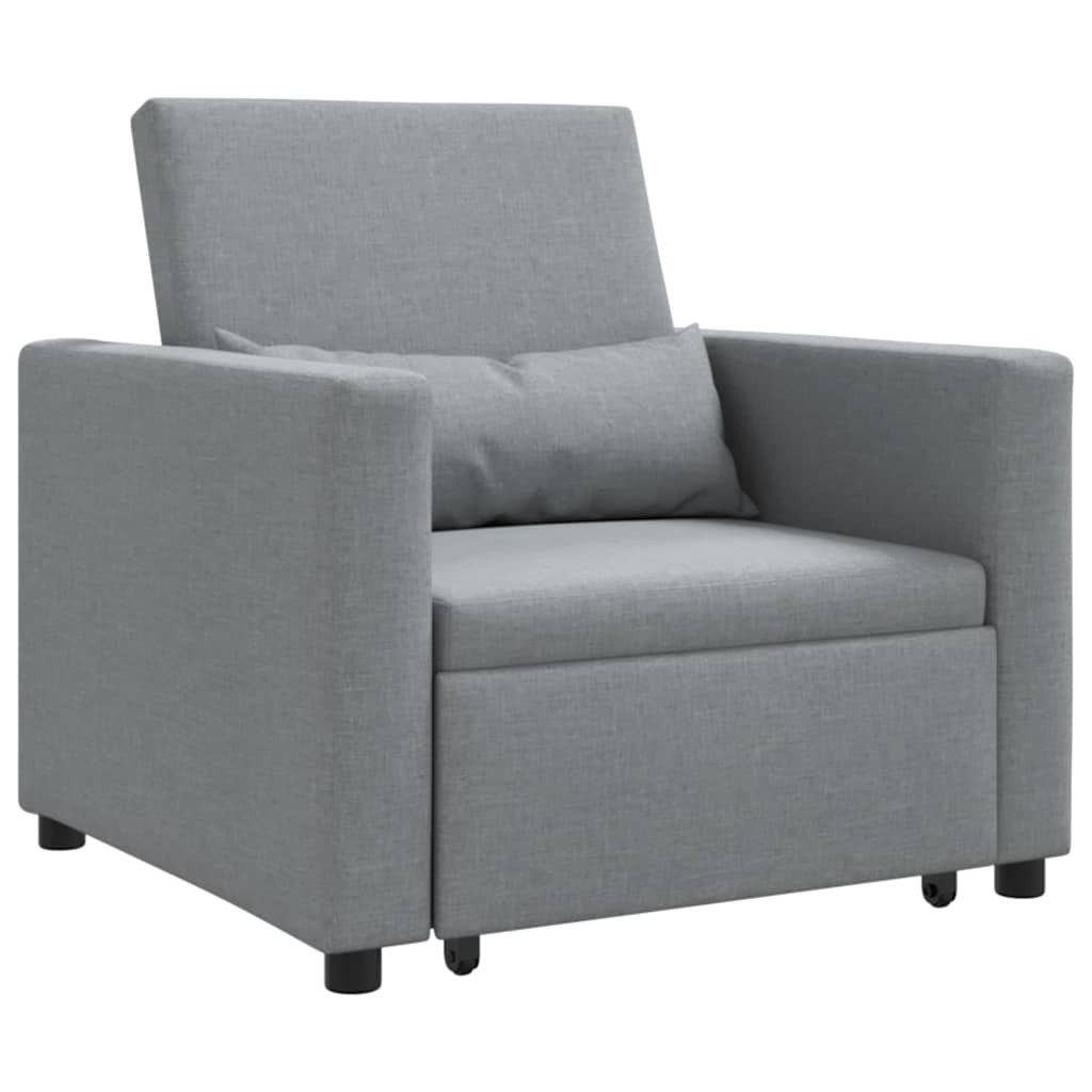 vidaXL Sessel Einzel-Schlafsofa mit Rädern Hellgrau günstig online kaufen