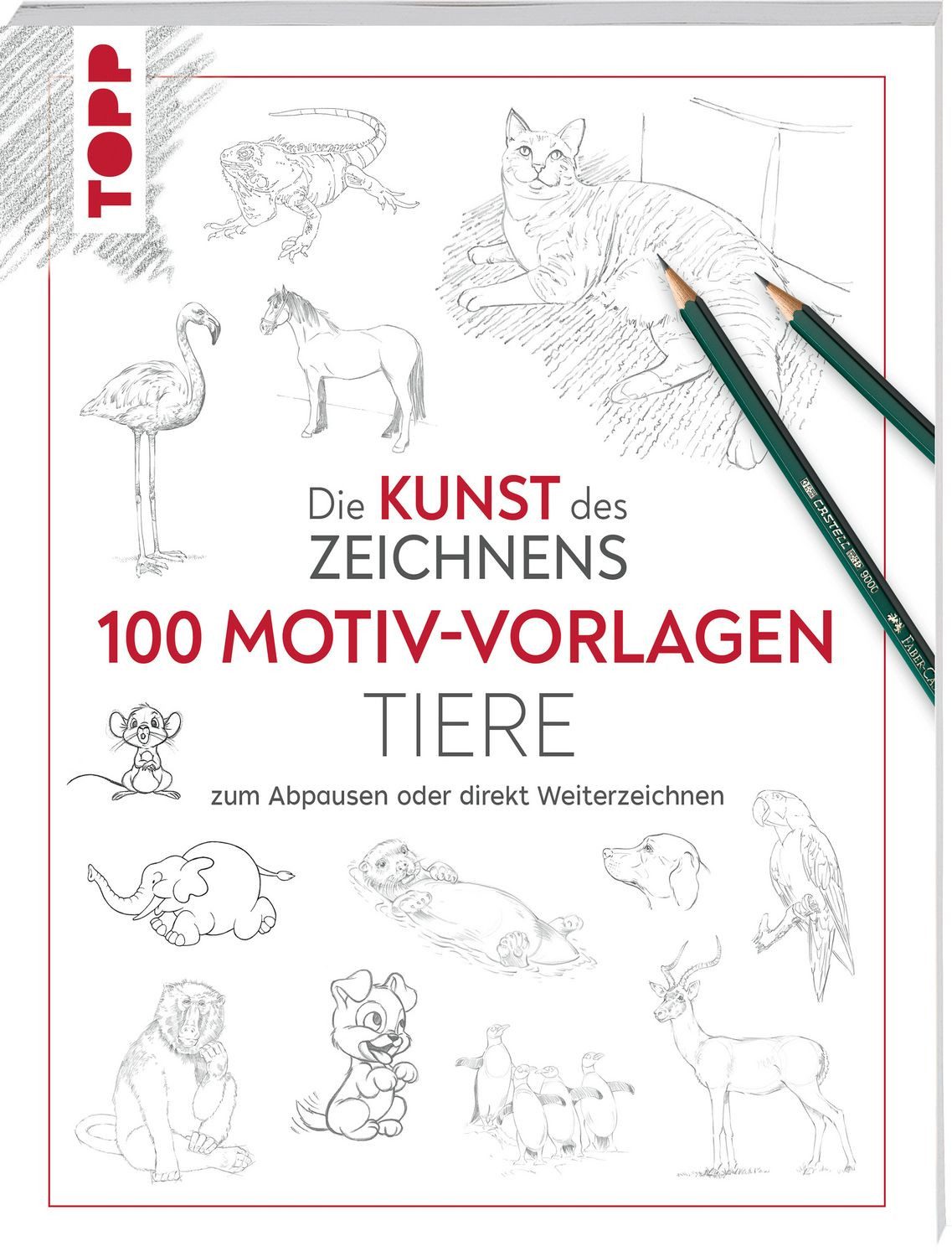 Kunst des Zeichnens 100 Motiv-Vorlagen Tiere / Frechverlag