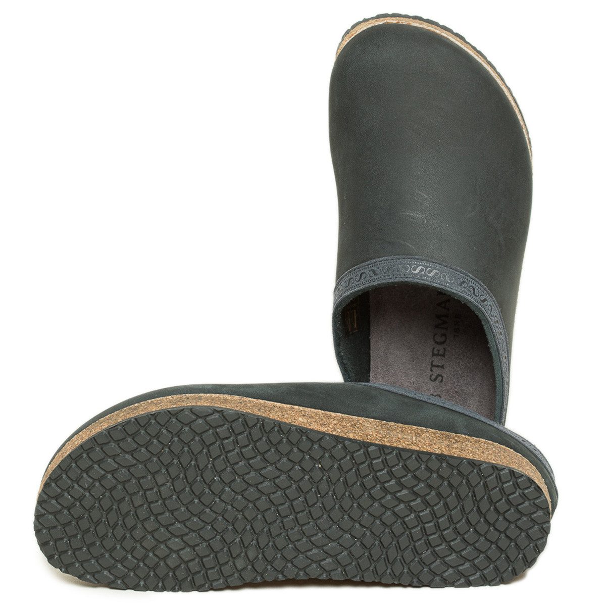 Stegmann Leder Clog (1-tlg) Clogs - Flexibles Kork-Leder-Fußbett, Hausschuh aus Leder
