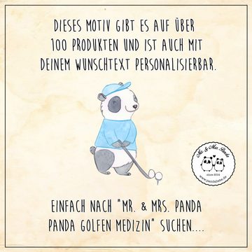 Mr. & Mrs. Panda Tragetasche Panda Golfen - Braun Pastell - Geschenk, Hobby, Golf spielen, Sportar (1-tlg), Design-Highlight