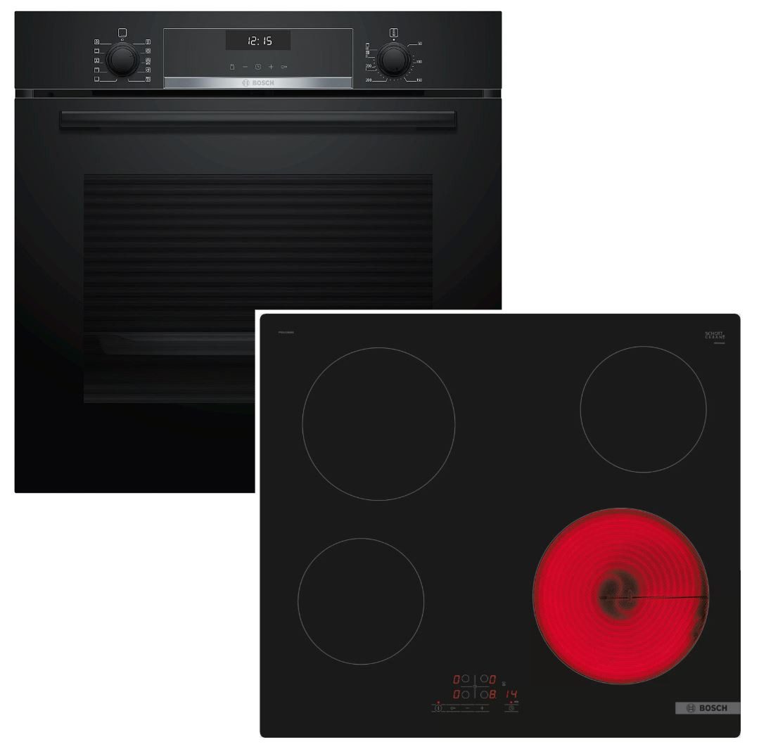BOSCH Backofen-Set EcoClean mit Glaskeramikkochfeld QuickStopp autark 60 cm