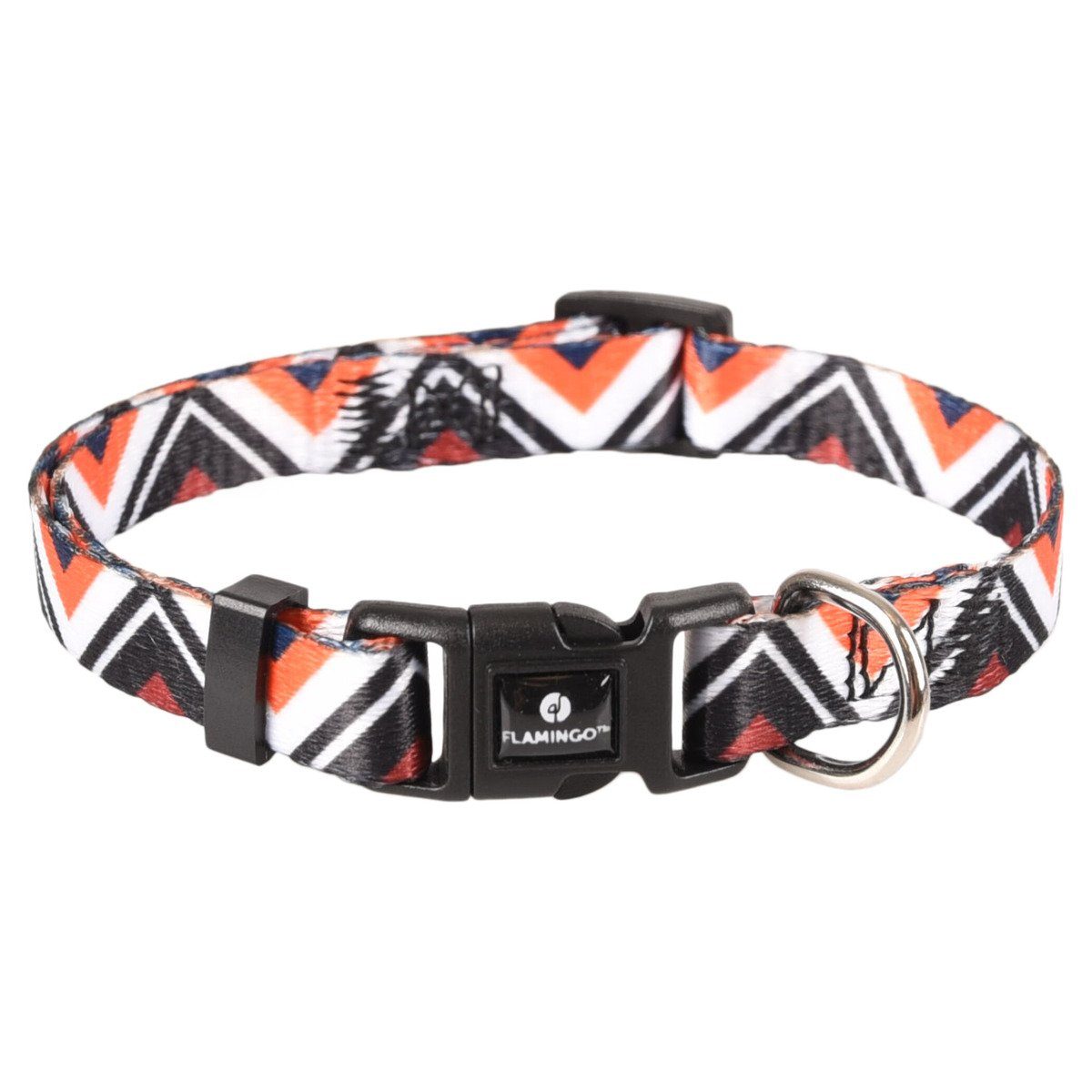 Hunde-Halsband Halsband Stian weiß/schwarz/orange
