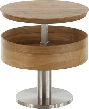 MCA furniture Couchtisch Tanger, Rund unf Rollbar mit Liftfunktion