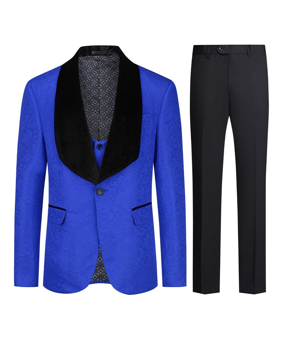 Allthemen Smoking (3 tlg) eleganter Herrenanzug Slim Fit Костюмы mit einem Knopf