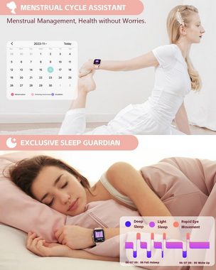 ANCwear Smartwatch (1,8 Zoll, Android, iOS), mit Herzfrequenz Schlaf SpO2 Monitor, Tracker und IP68 Wasserdicht