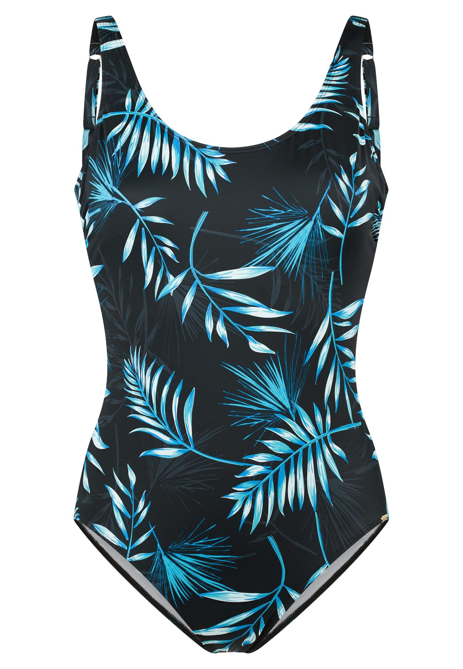 Schiesser Badeanzug Aqua mit Palmenblattmuster, sportive Passform günstig online kaufen