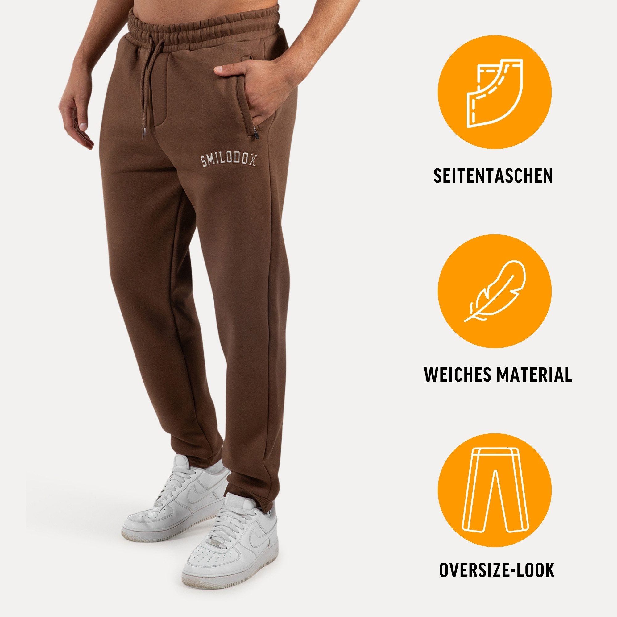 Smilodox Jogginghose Kayson, Oversize Freizeithose mit Reißverschlusstasche günstig online kaufen