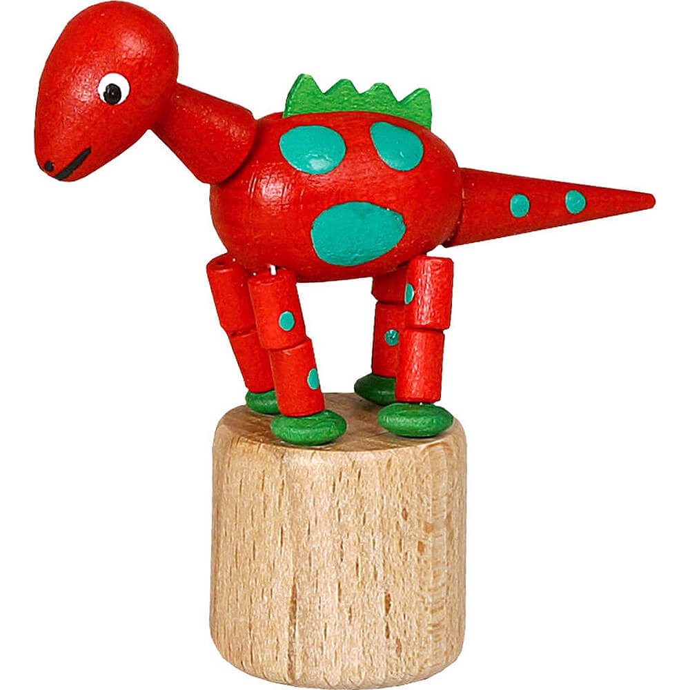 Jan Stephani Erzgebirgische Volkskunst Dekofigur Wackeltier Dinosaurier rot (8,5cm) von Jan Stephani