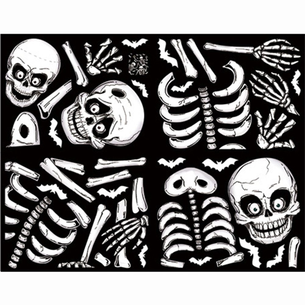 Coonoor Fensterfolie 15 Stück Halloween Fensterbilder,Halloweendeko Fenstersticker