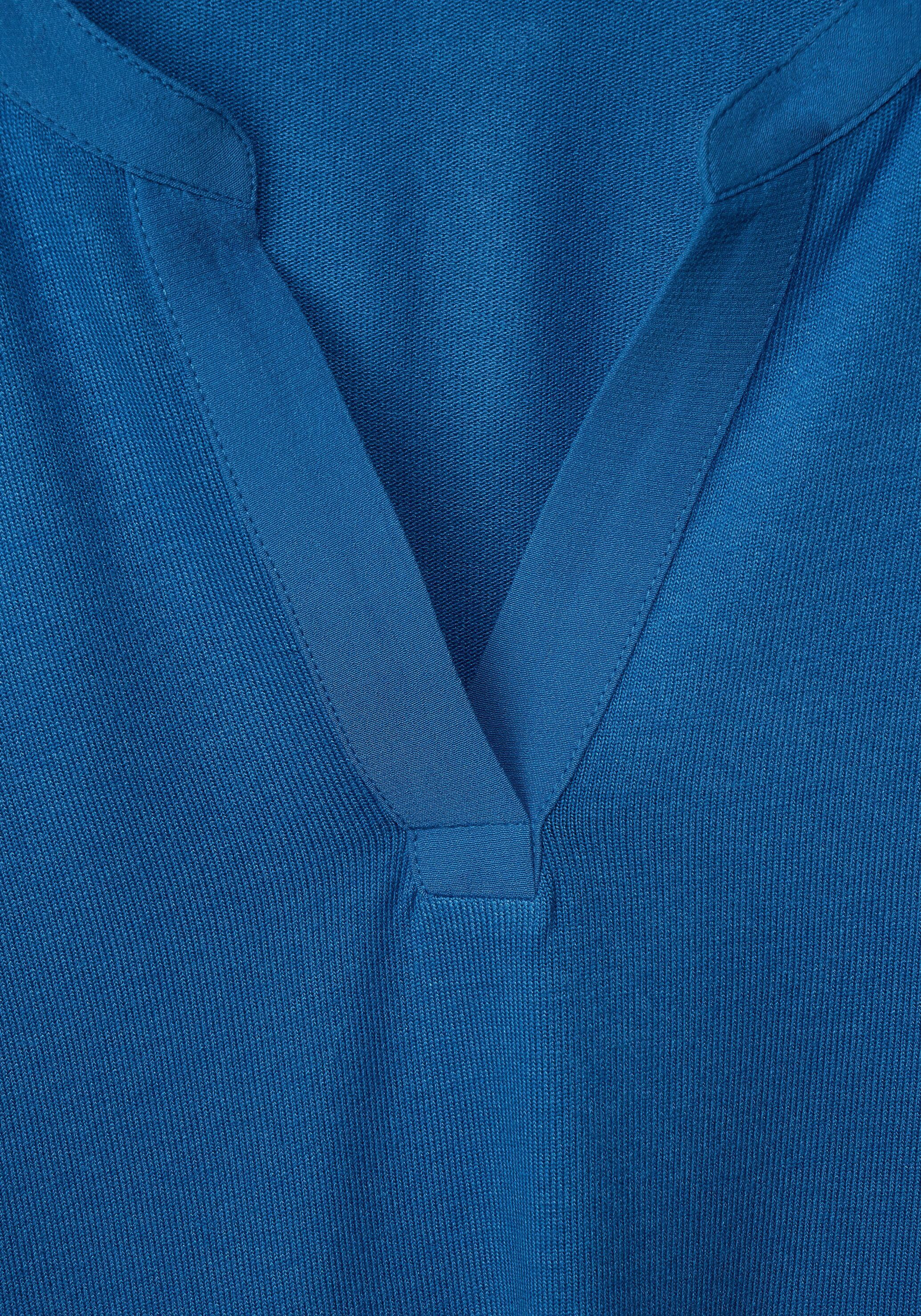 Ausschnitt mit blue Tunikashirt STREET geschlitztem lapis ONE