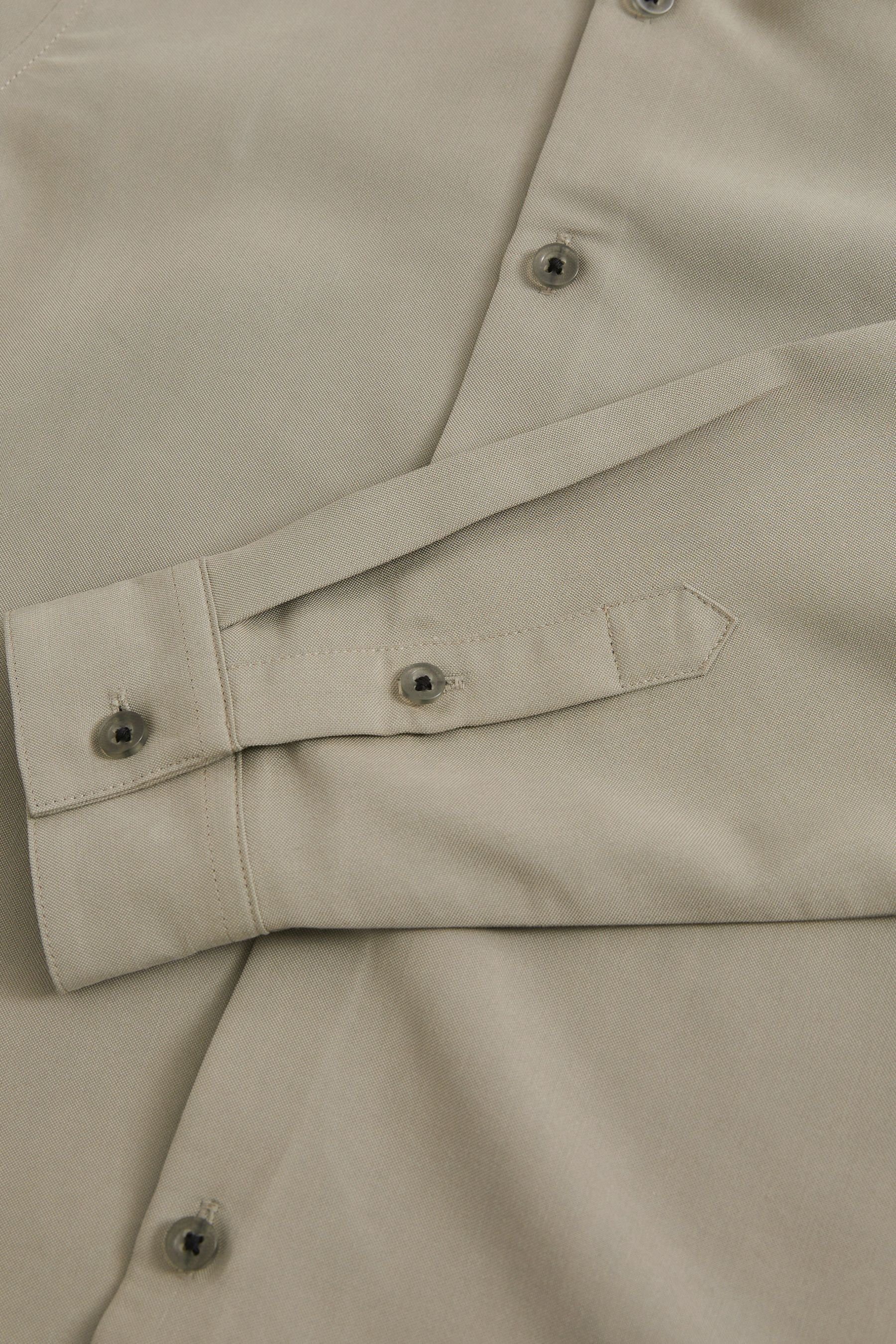 Green (1-tlg) Langarmhemd Elegantes Langarmhemd Next Khaki