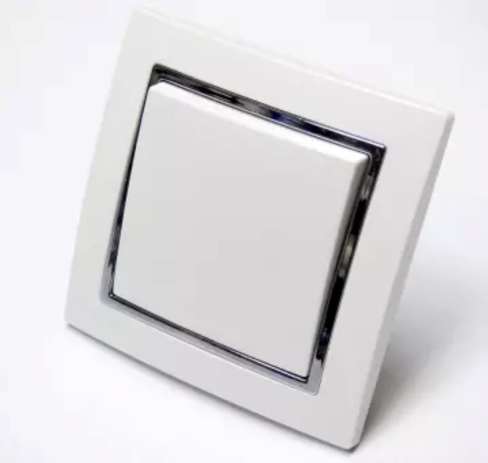 Lichtideen Schalter 7232 Levina S Klingel Taster silberner Rand 10 Ampere (Taster, Schalter, Anennendose, Steckdose mit USB lieferbar)