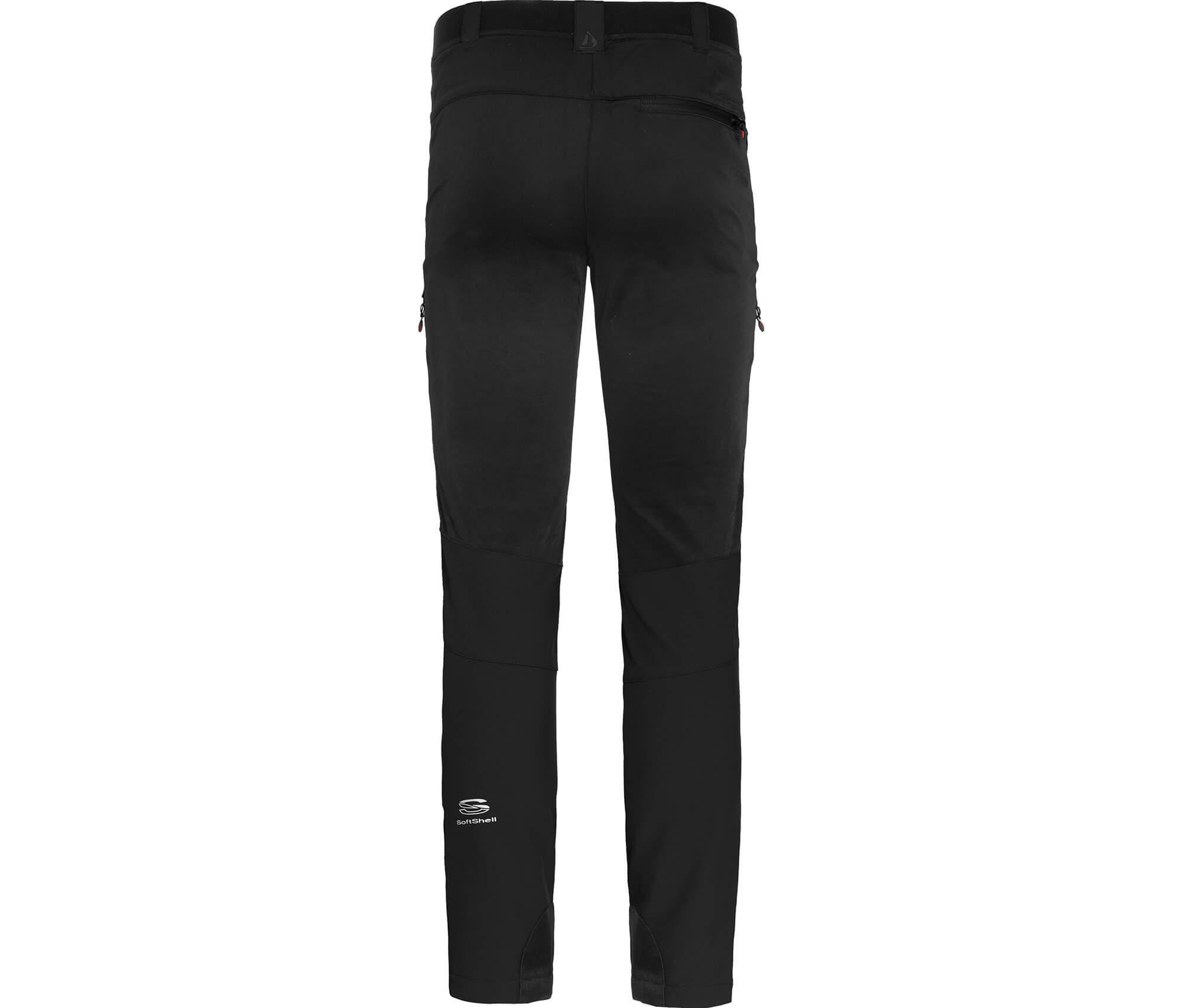 Bergson Outdoorhose LARVIK Innenfleece COMFORT Herren mit voll Softshellhose, schwarz elastischem warmem Kurzgrößen, und Gesäßeinsatz, (slim) Winter