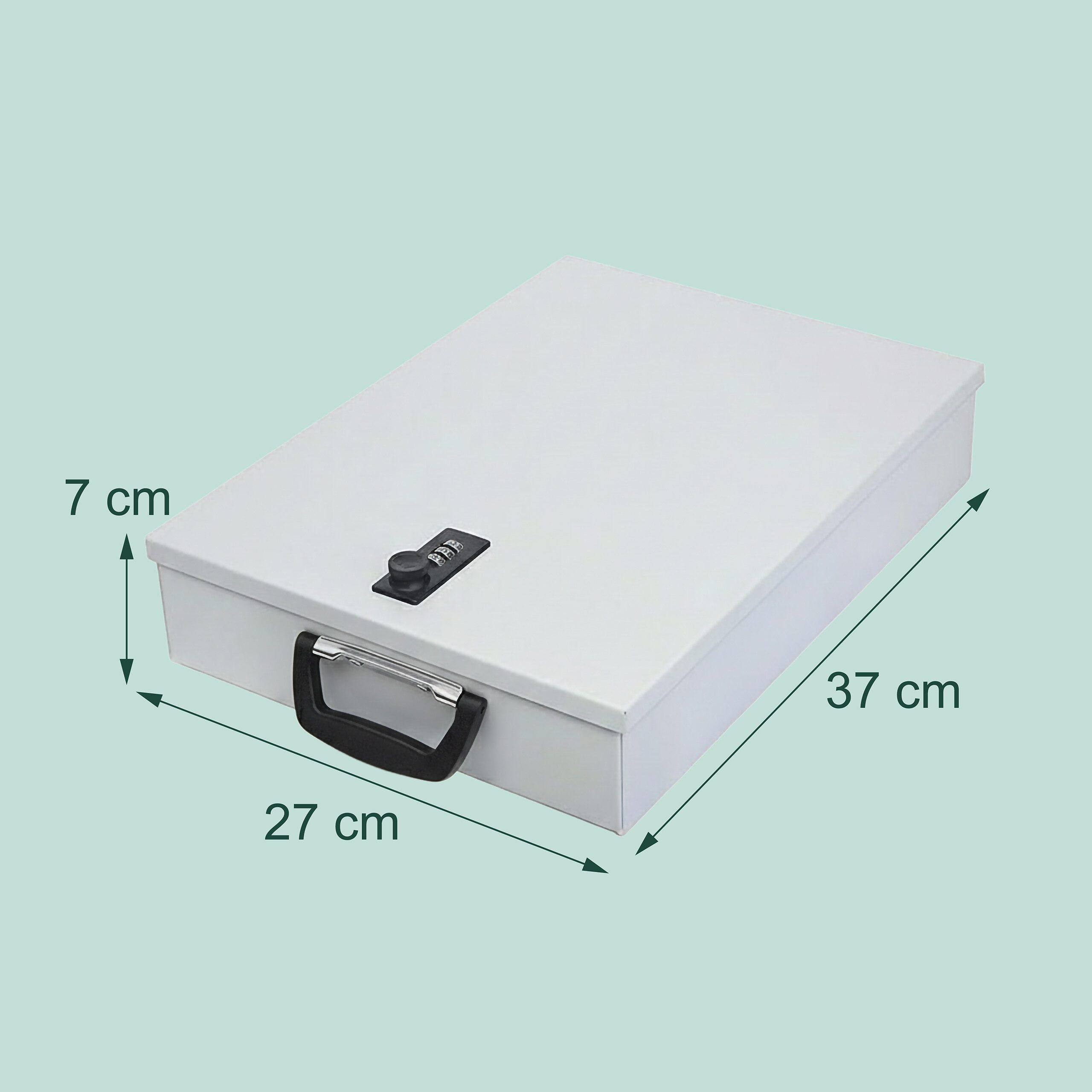 relaxdays Dokumententasche Dokumentenkassette DIN A4, Hellgrau