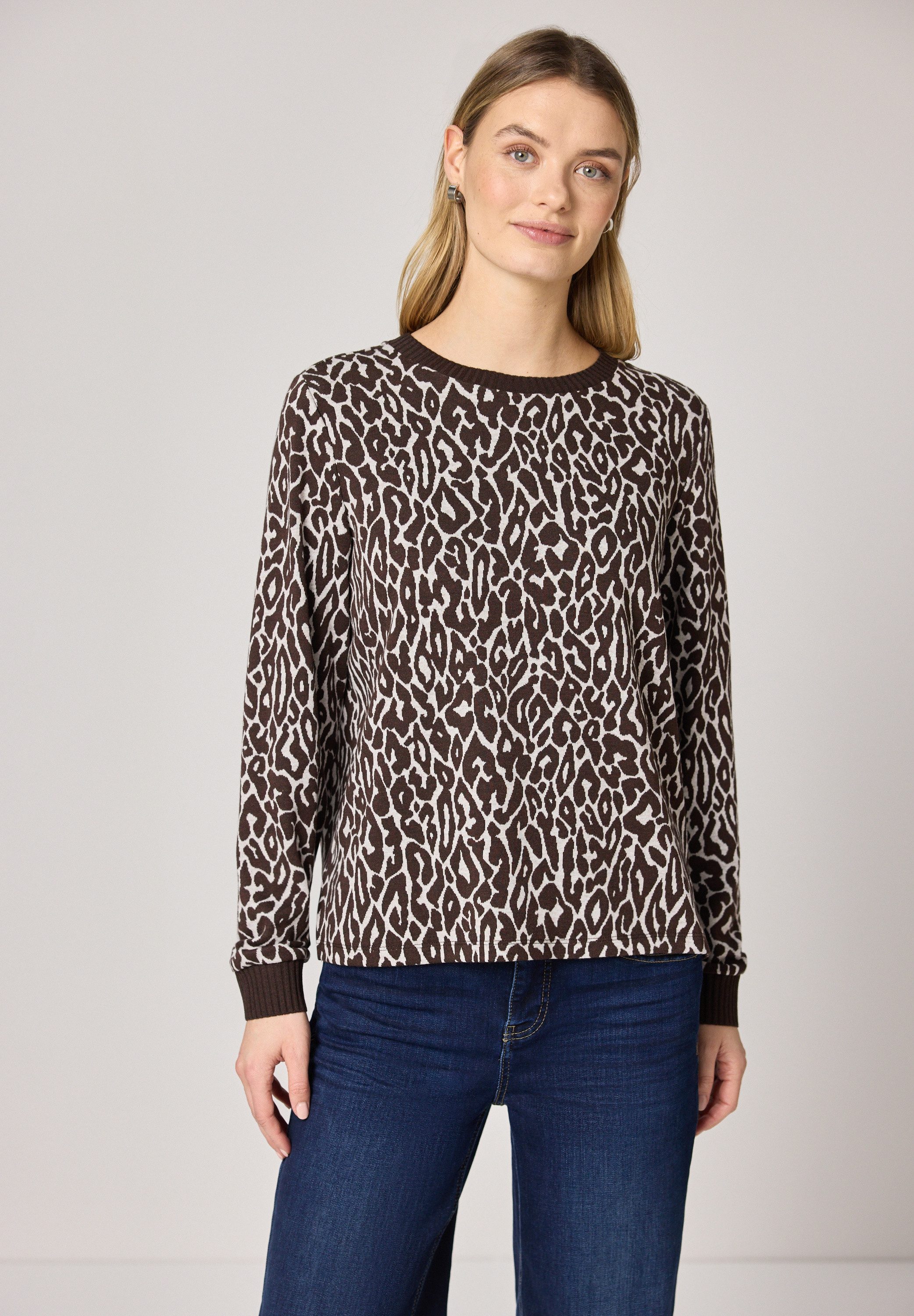 STREET ONE Langarmshirt Jacquard günstig online kaufen