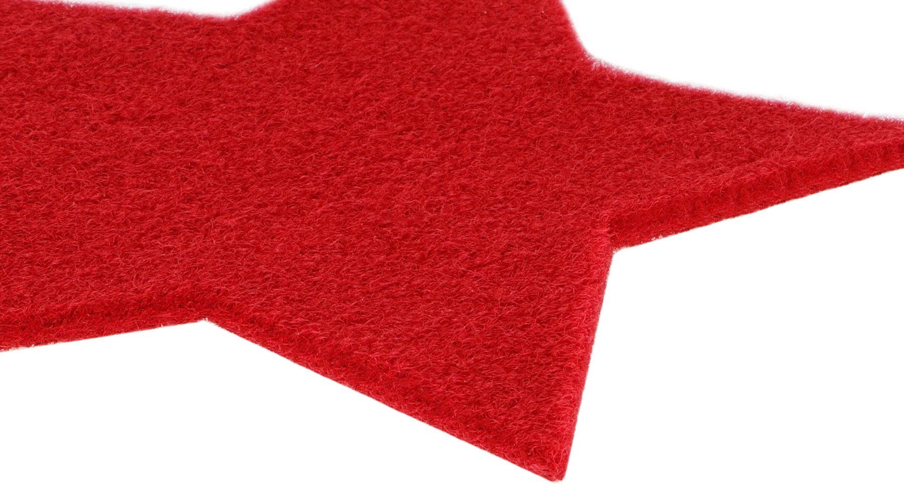 cm 29,5 rot, Primaflor-Ideen Untersetzer (Set, Weihnachtsdeko in oder Platzset, auch Größe ideal 4-St), als Textil, Dekoration, Stern,