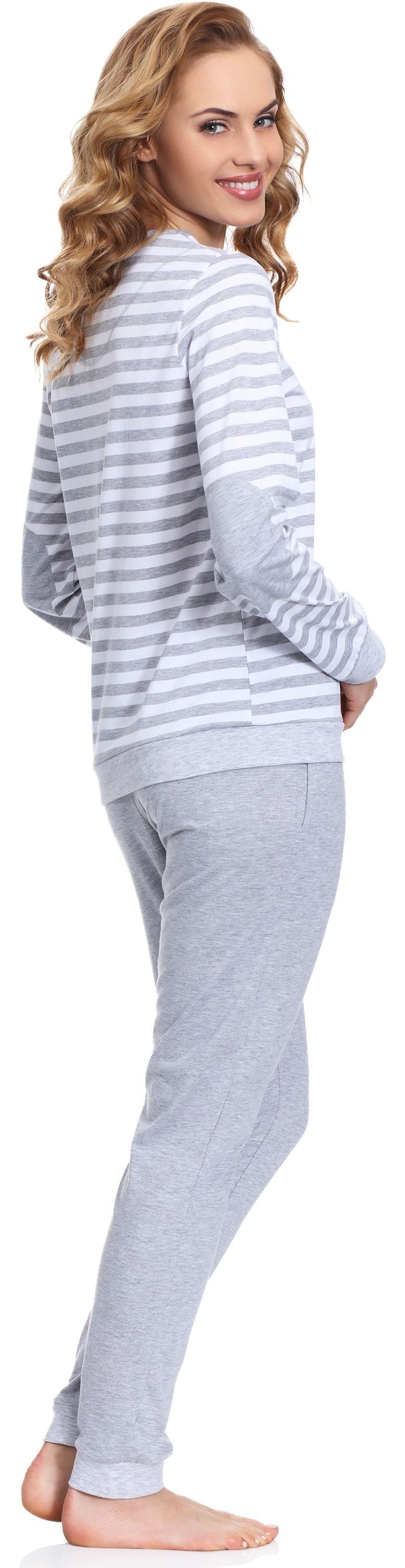 Merry Damen MS10-107 Style Schlafanzug Schlafanzug Grau