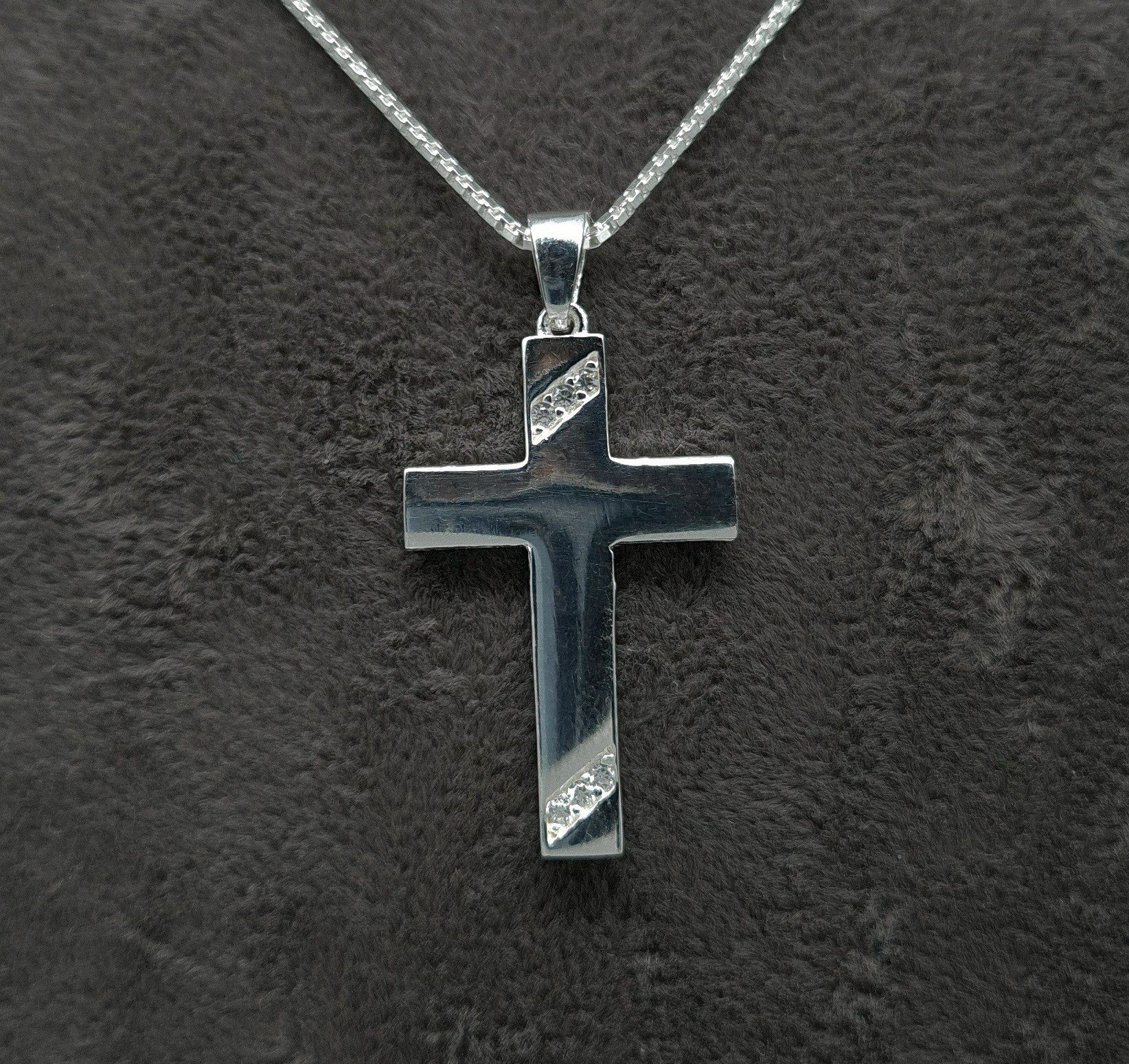 Kette NAHLE Silber Schmuckbox), Kette (inkl. Silberkette 925 Kreuz / mit rhodiniert Anhänger Kreuz