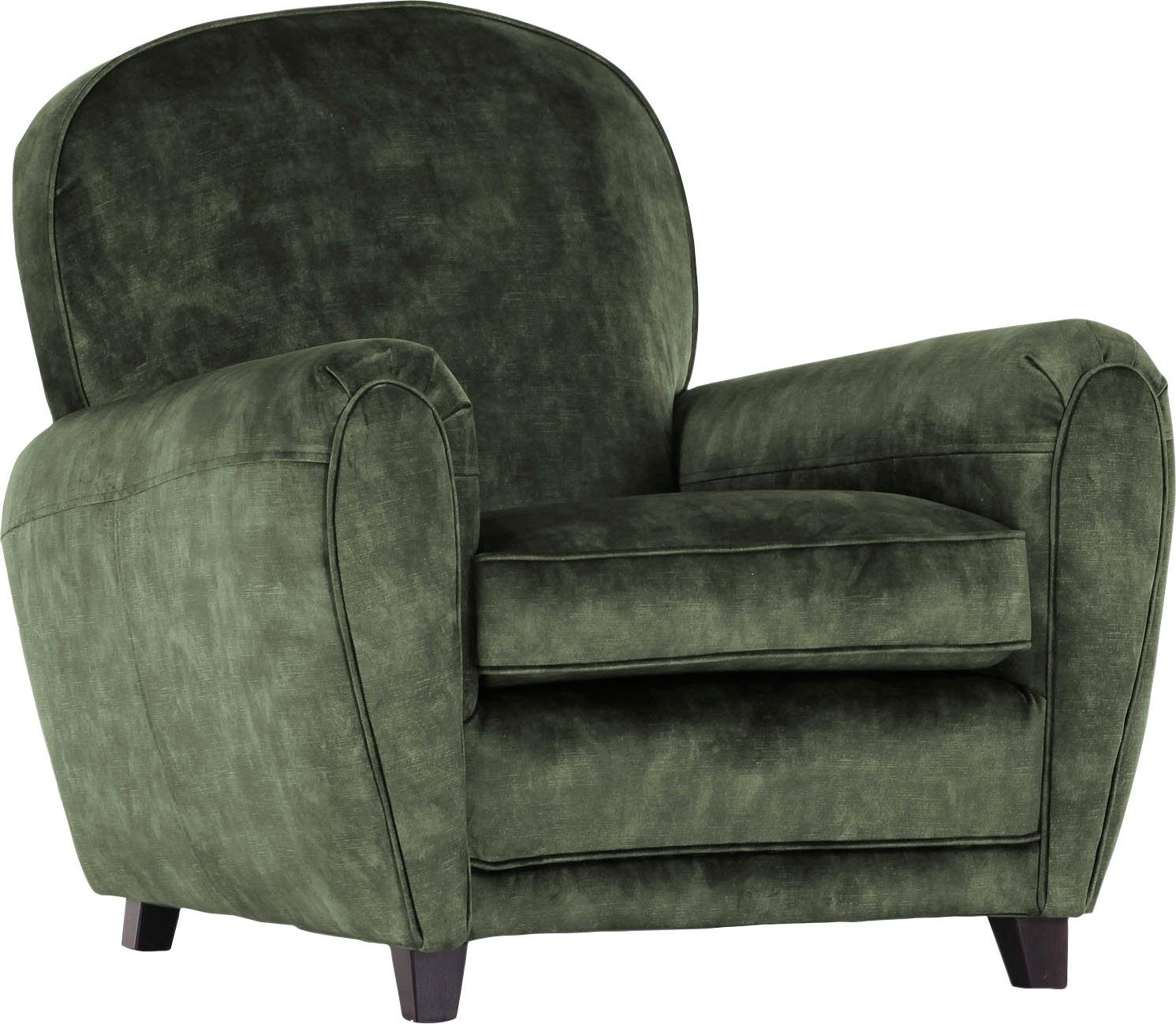 Gutmann Factory smaragdgrün Falko, Gestell eiche antikfarben natur Sessel oder