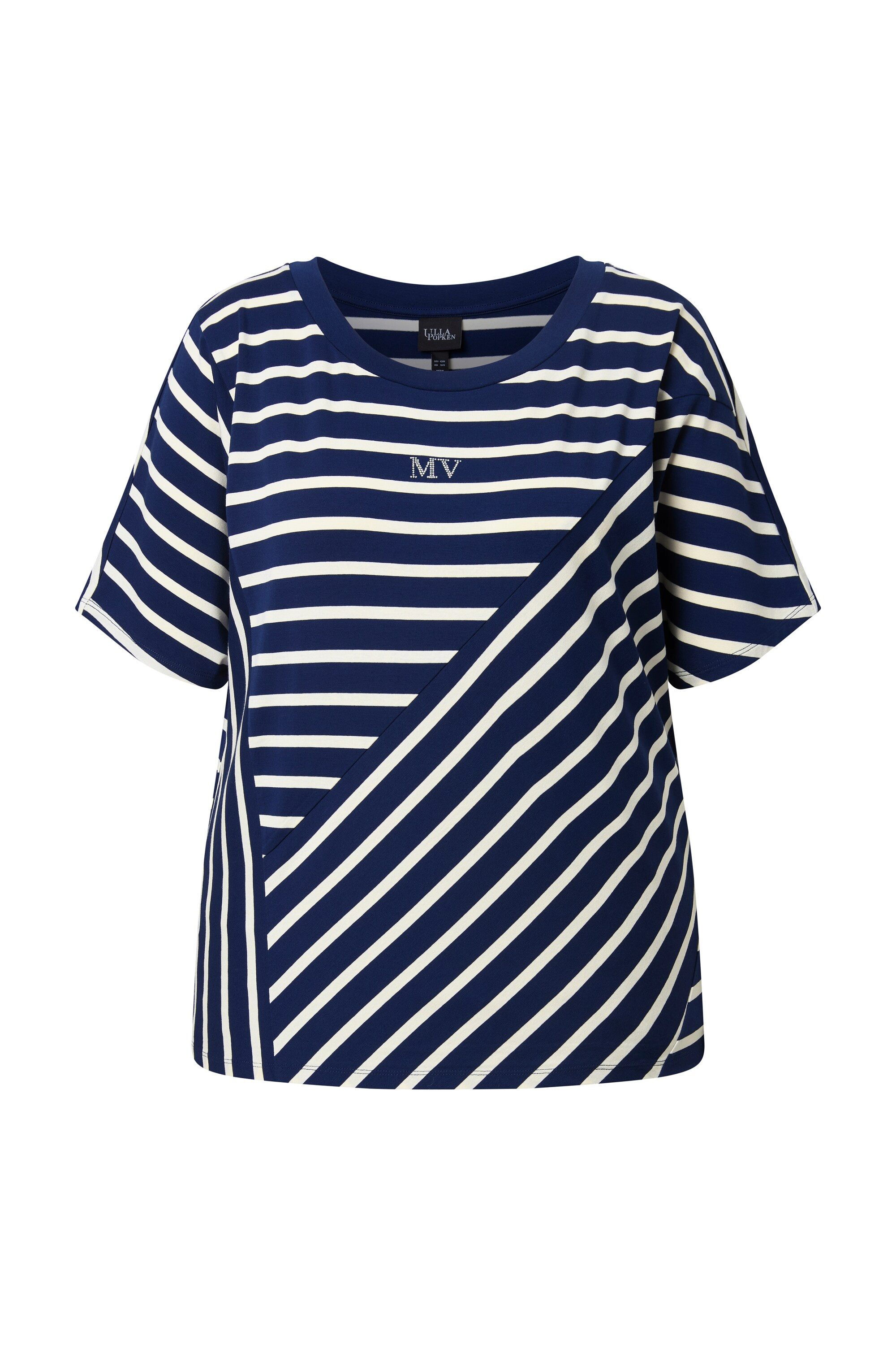 T-Shirt T-Shirt Streifenmix Oversized Rundhals Halbarm