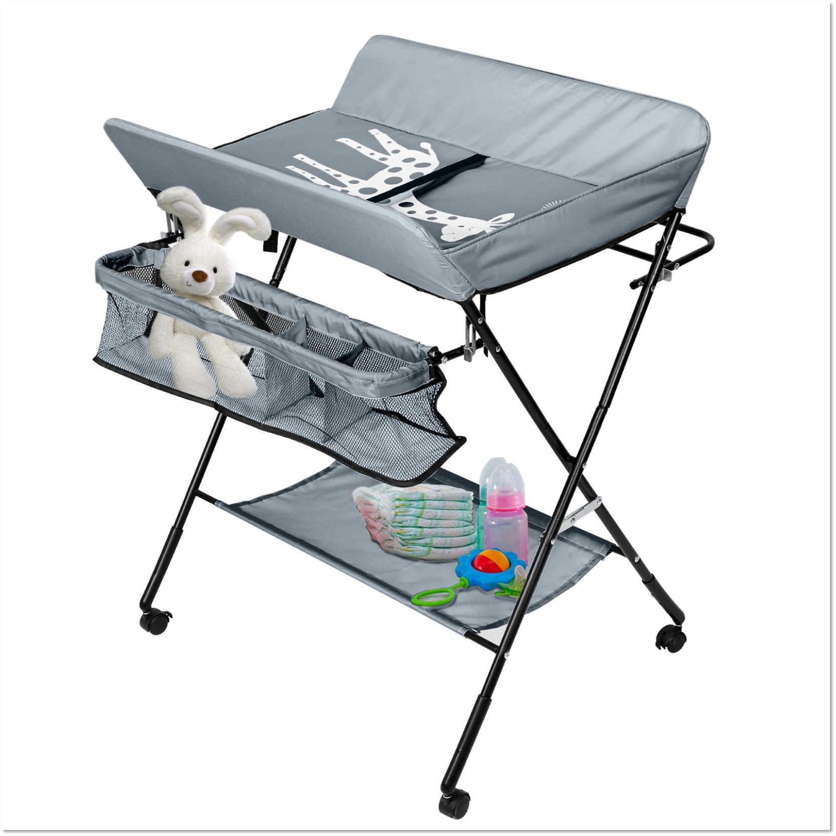 Wickelkommode Baby Wickeltisch Wickelkombination klappbar Wickelkommode mit Auflage