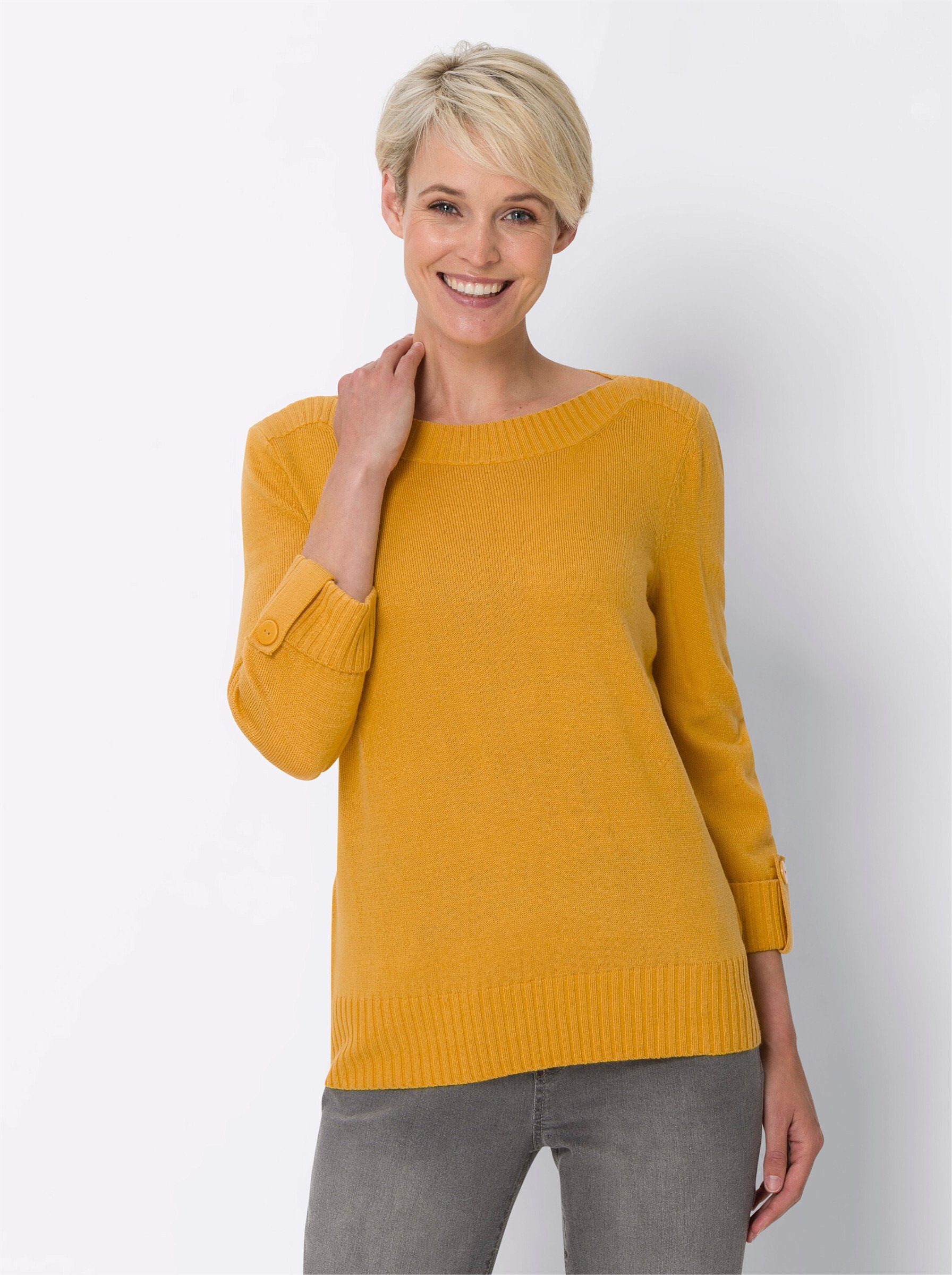 ocker Strickpullover Sieh an!