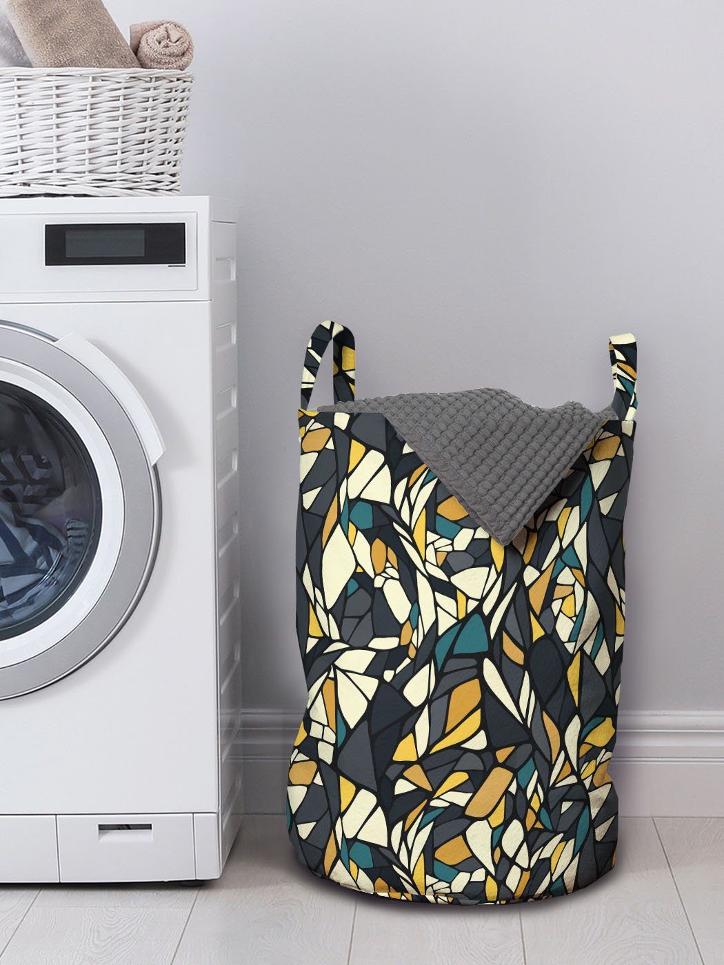 Wäschesäckchen Abakuhaus mit Mosaik Griffen trippy Wäschekorb Fractal Waschsalons, Kordelzugverschluss für Formless