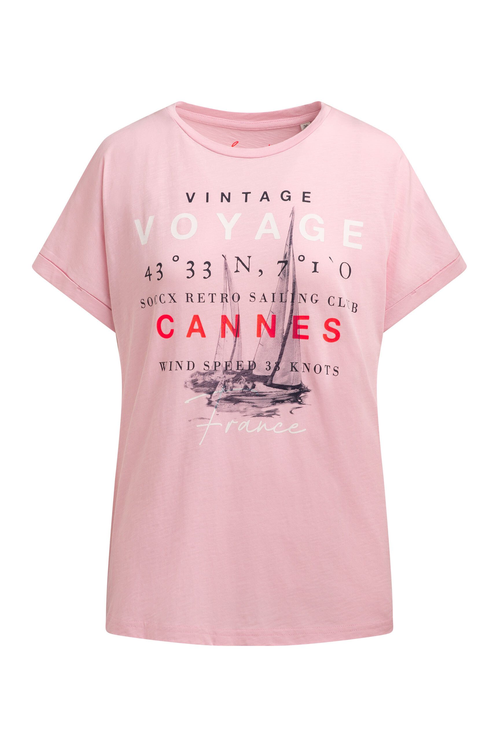 SOCCX Rundhalsshirt mit Turn-Up-Ärmel
