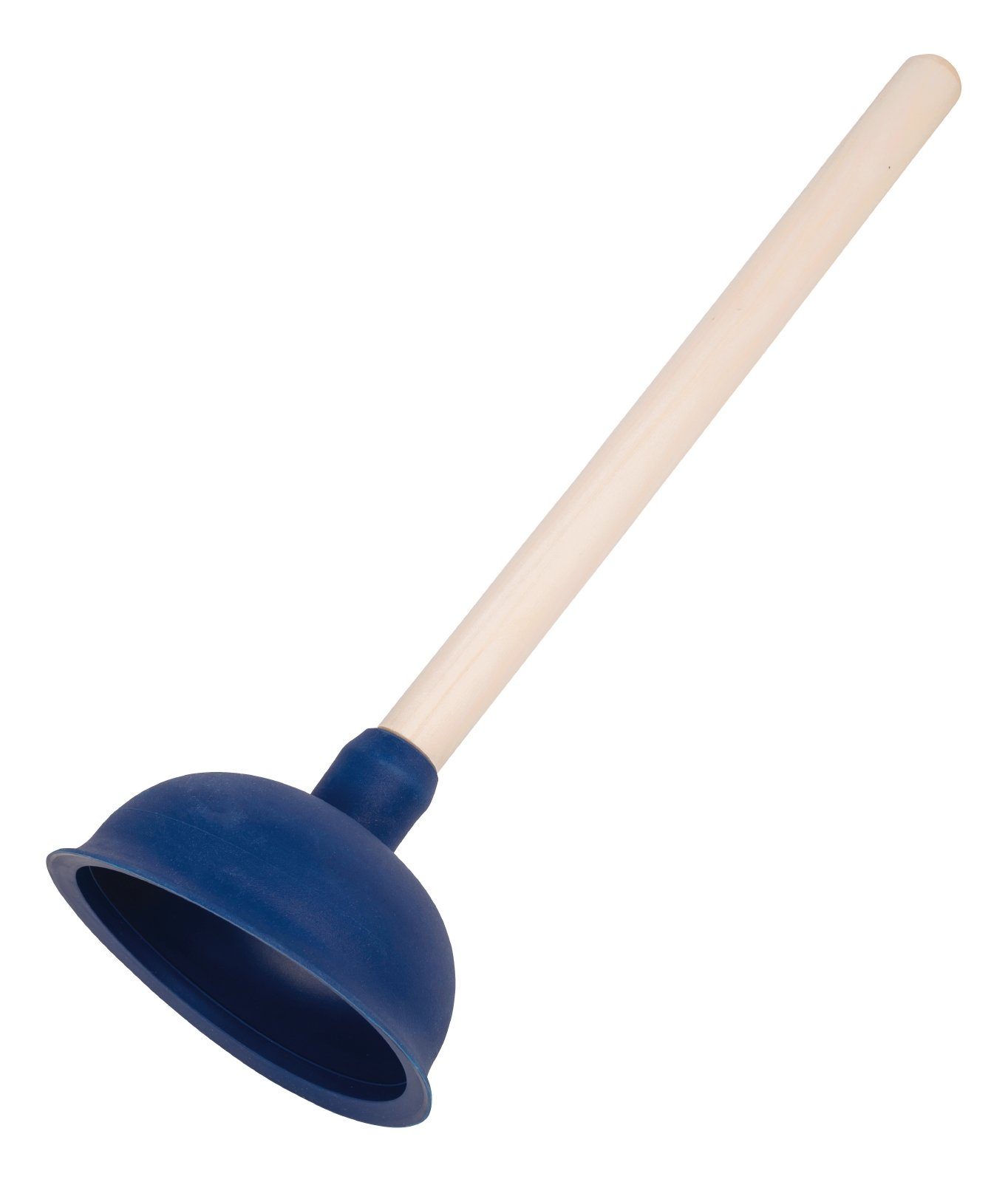 aquaSu Pümpel Abflussreiniger, L: 41.5 cm, (1 tlg., mit Holzstiel), Dunkelblau, für WC, Wanne, Dusche, Waschbecken und Urinal, 250870